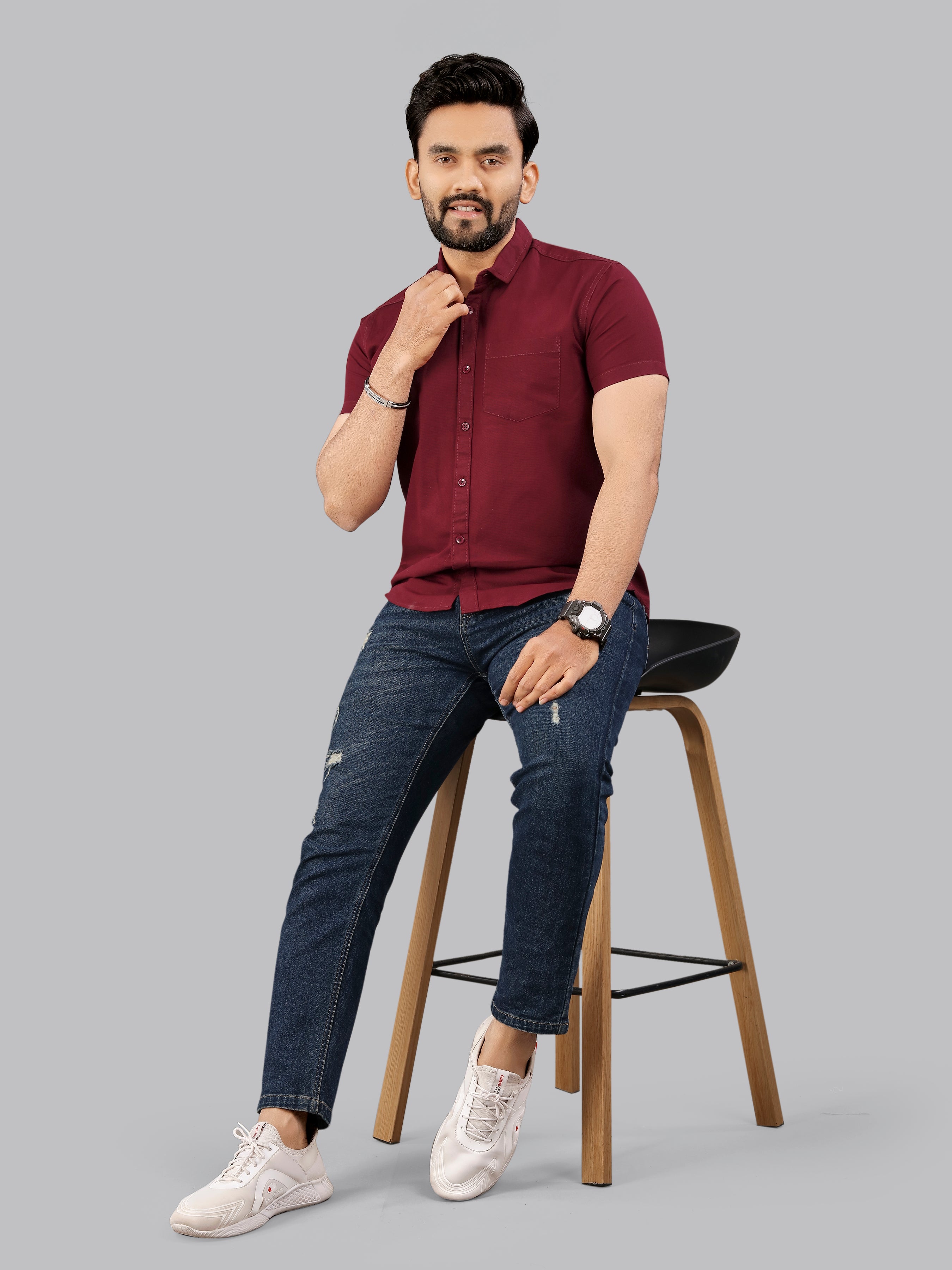 Mens Half Sleeve Cotton Casual Shirt Mens Half Sleeve Cotton Casual Shirt