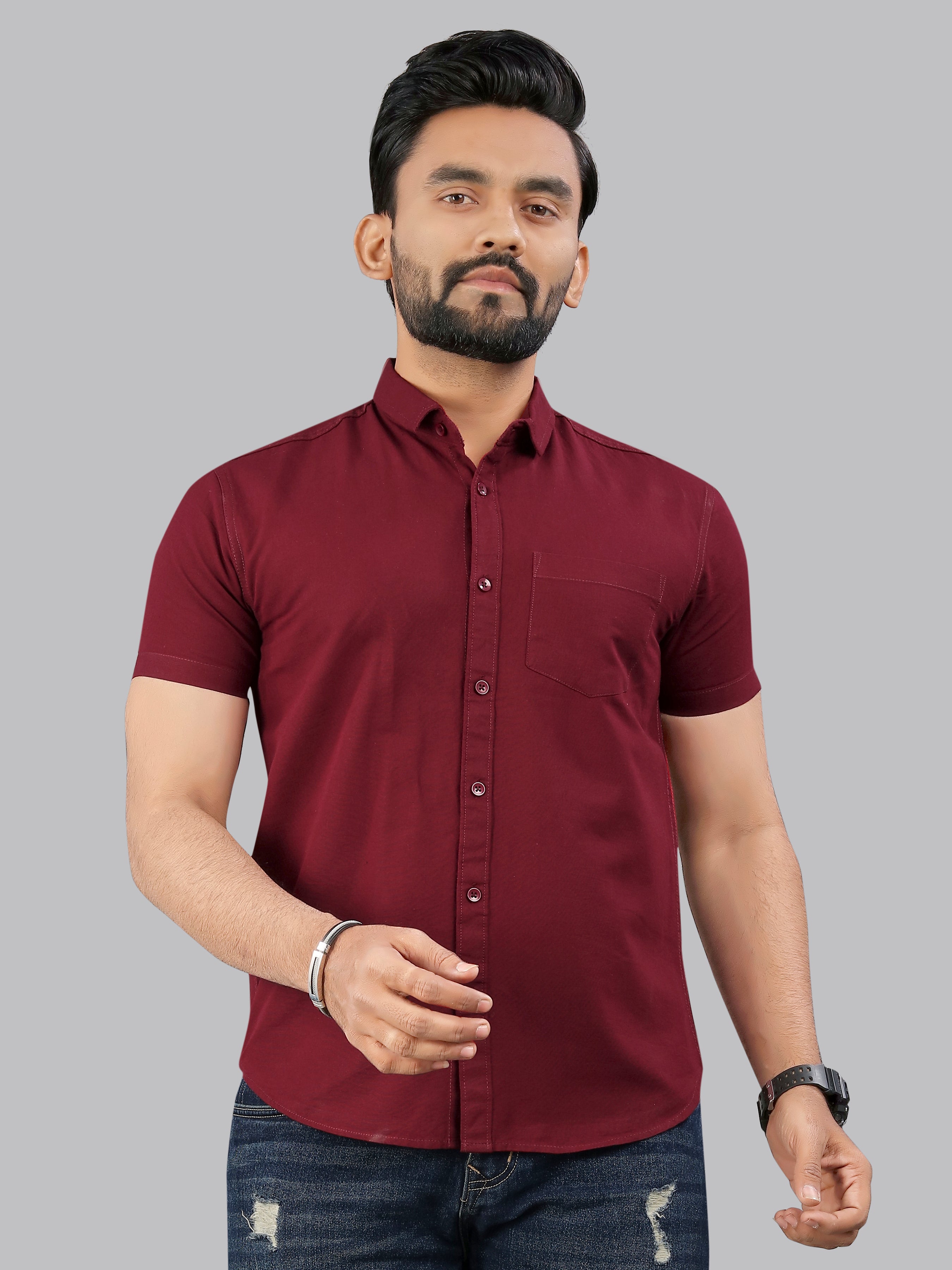 Mens Half Sleeve Cotton Casual Shirt Mens Half Sleeve Cotton Casual Shirt