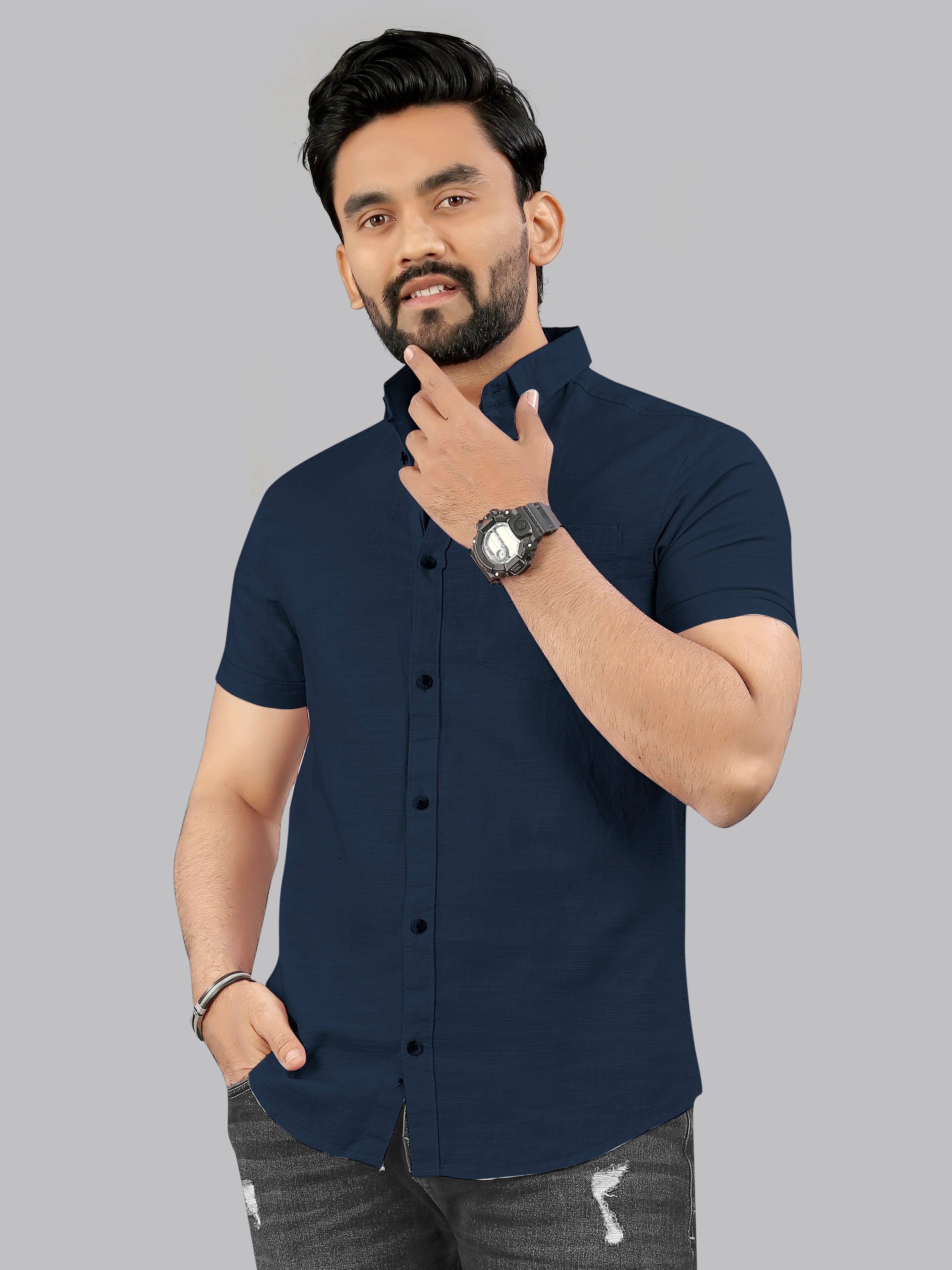Mens Half Sleeve Cotton Casual Shirt Mens Half Sleeve Cotton Casual Shirt