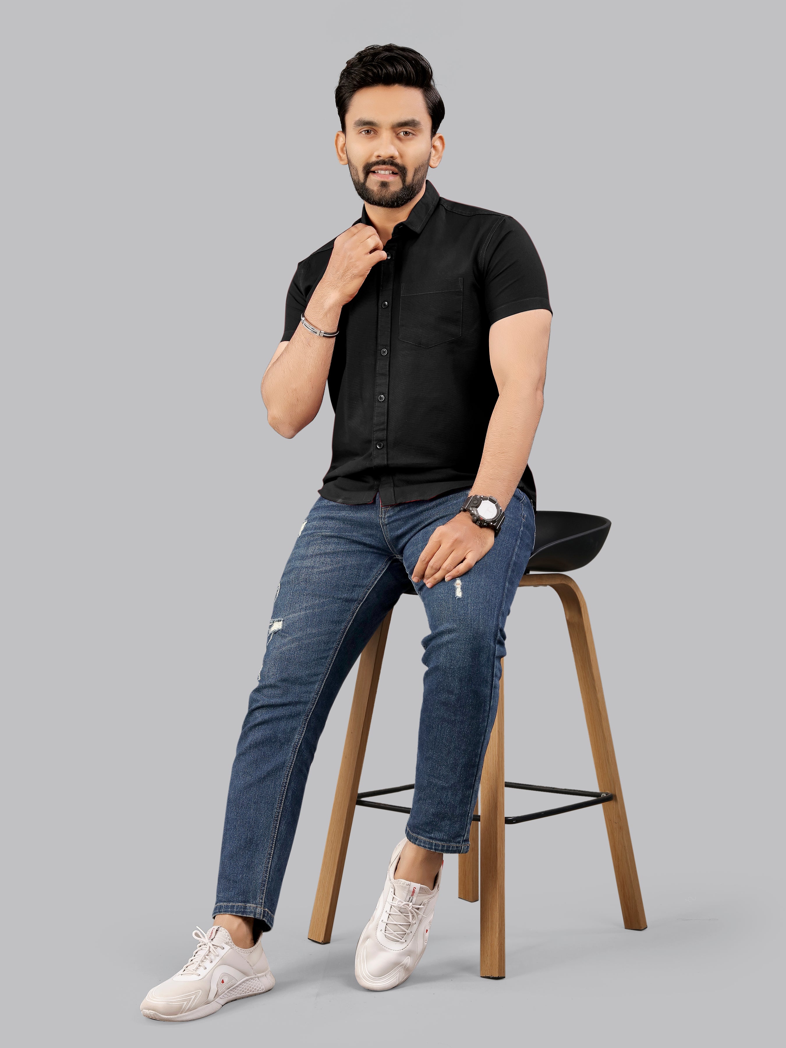Mens Half Sleeve Cotton Casual Shirt Mens Half Sleeve Cotton Casual Shirt