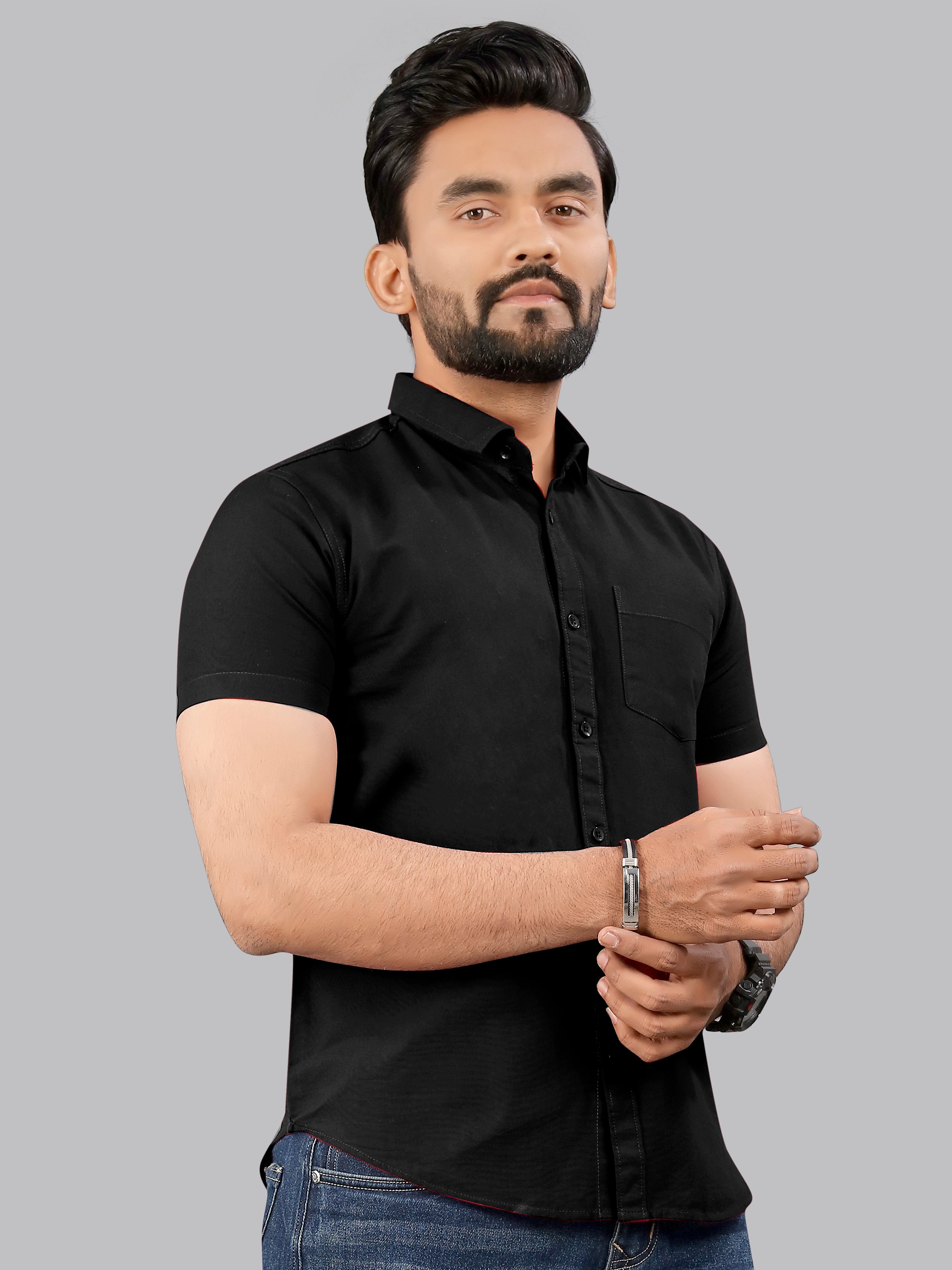 Mens Half Sleeve Cotton Casual Shirt Mens Half Sleeve Cotton Casual Shirt