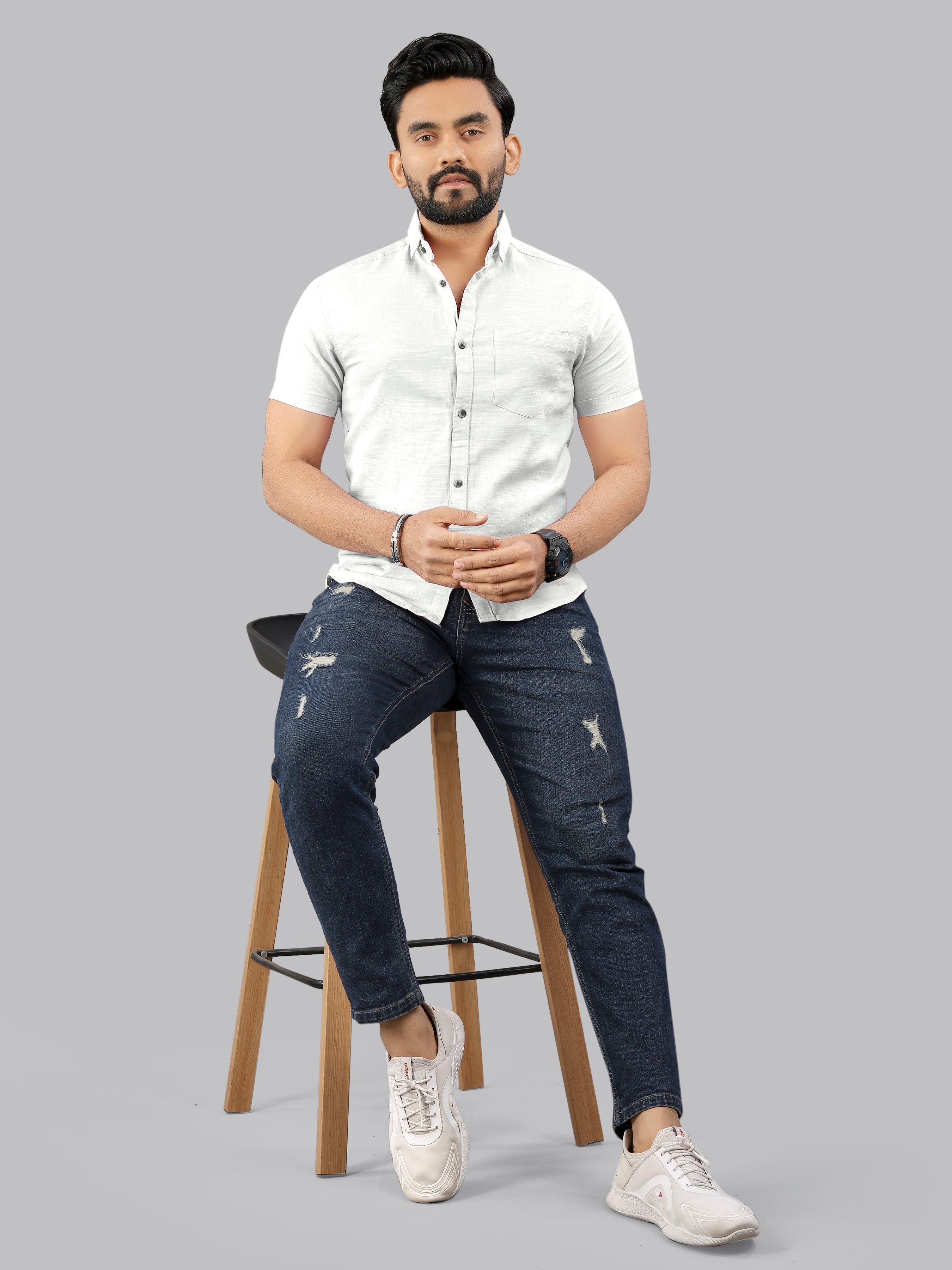 Mens Half Sleeve Cotton Casual Shirt Mens Half Sleeve Cotton Casual Shirt