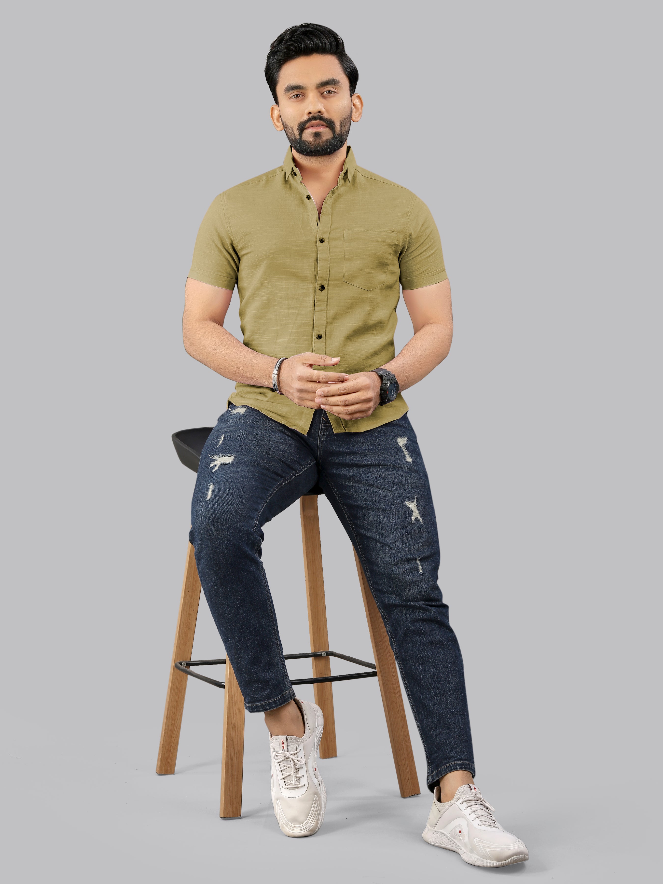 Mens Half Sleeve Cotton Casual Shirt Mens Half Sleeve Cotton Casual Shirt