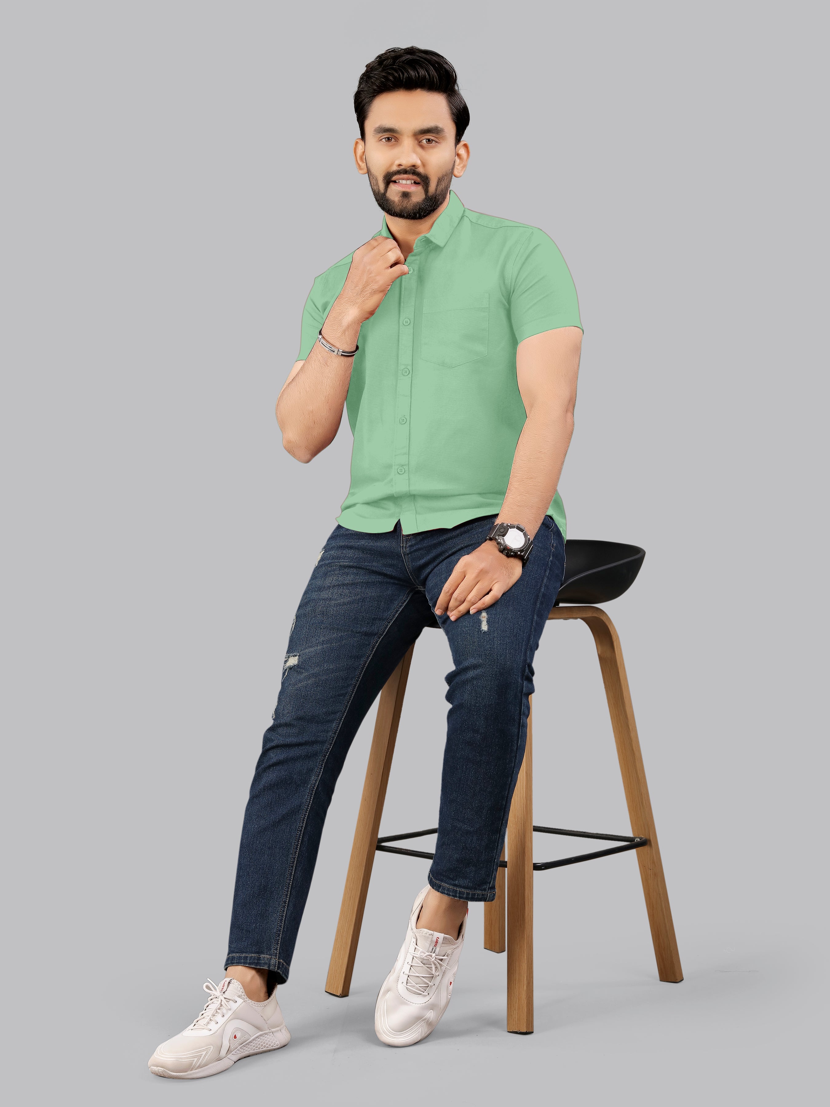 Mens Half Sleeve Cotton Casual Shirt Mens Half Sleeve Cotton Casual Shirt