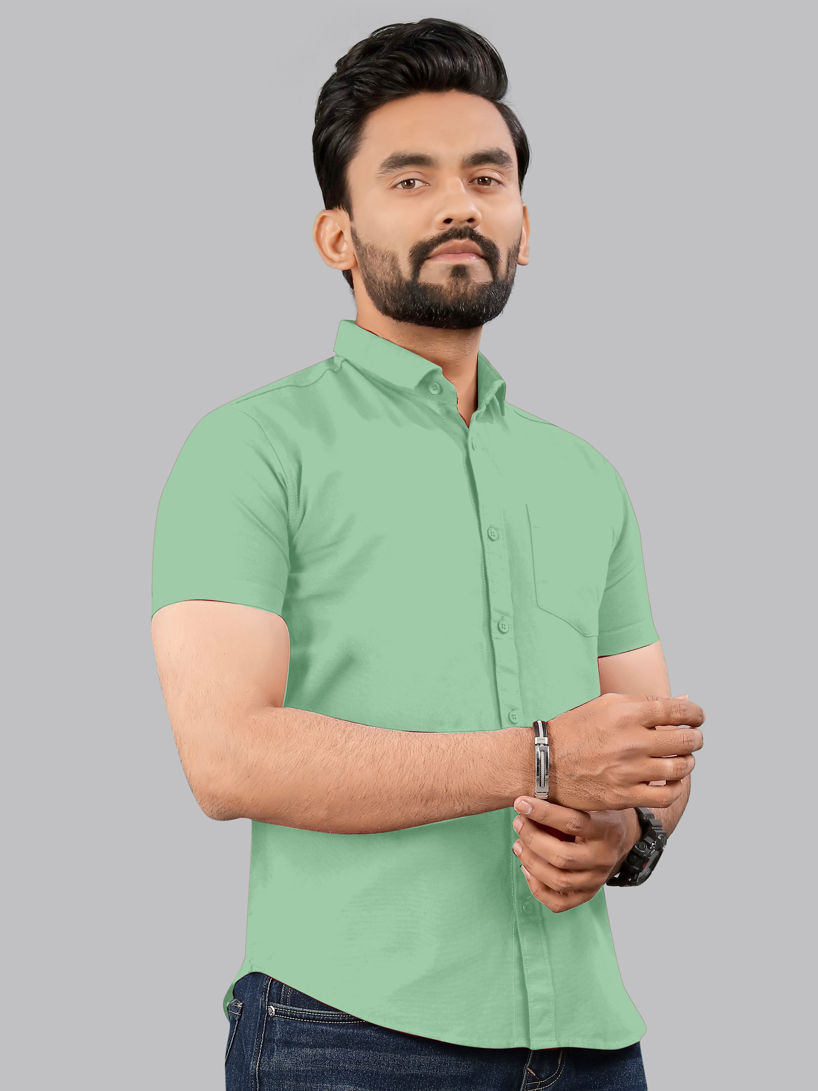 Mens Half Sleeve Cotton Casual Shirt Mens Half Sleeve Cotton Casual Shirt