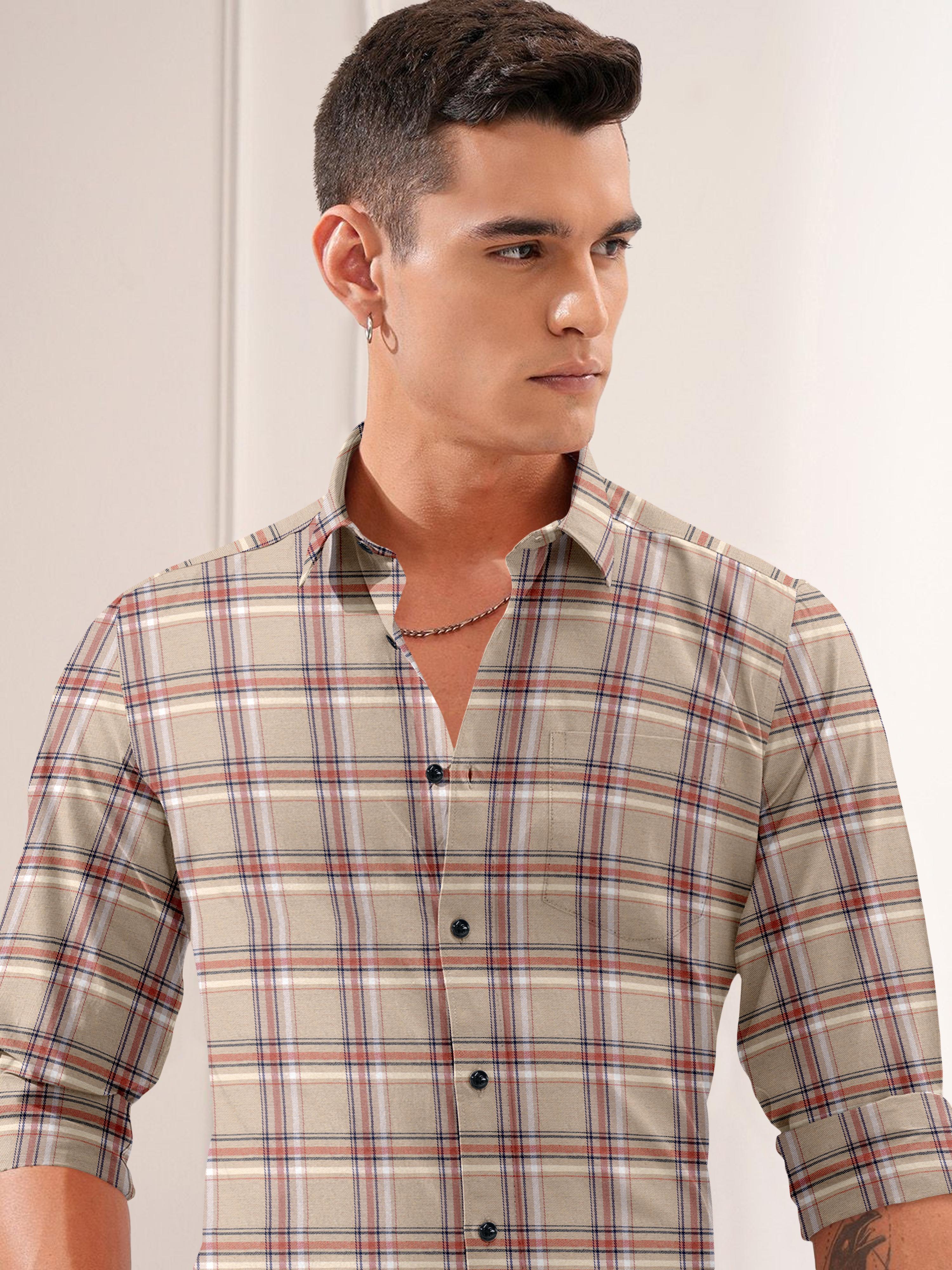 Mens Checkered Casual Shirt Mens Checkered Casual Shirt