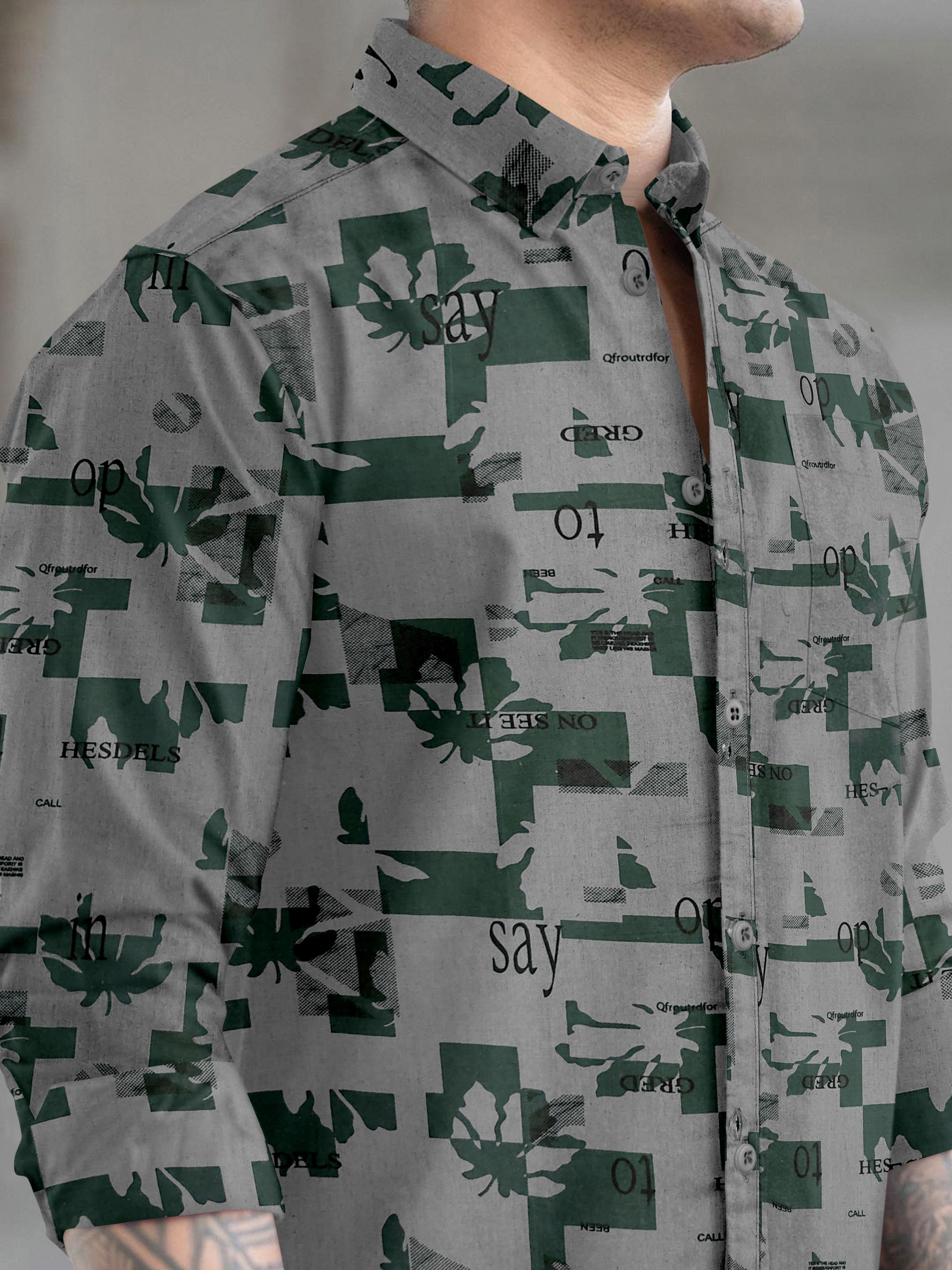 Mens printed full sleeve spread collar casual shirt Mens printed full sleeve spread collar casual shirt