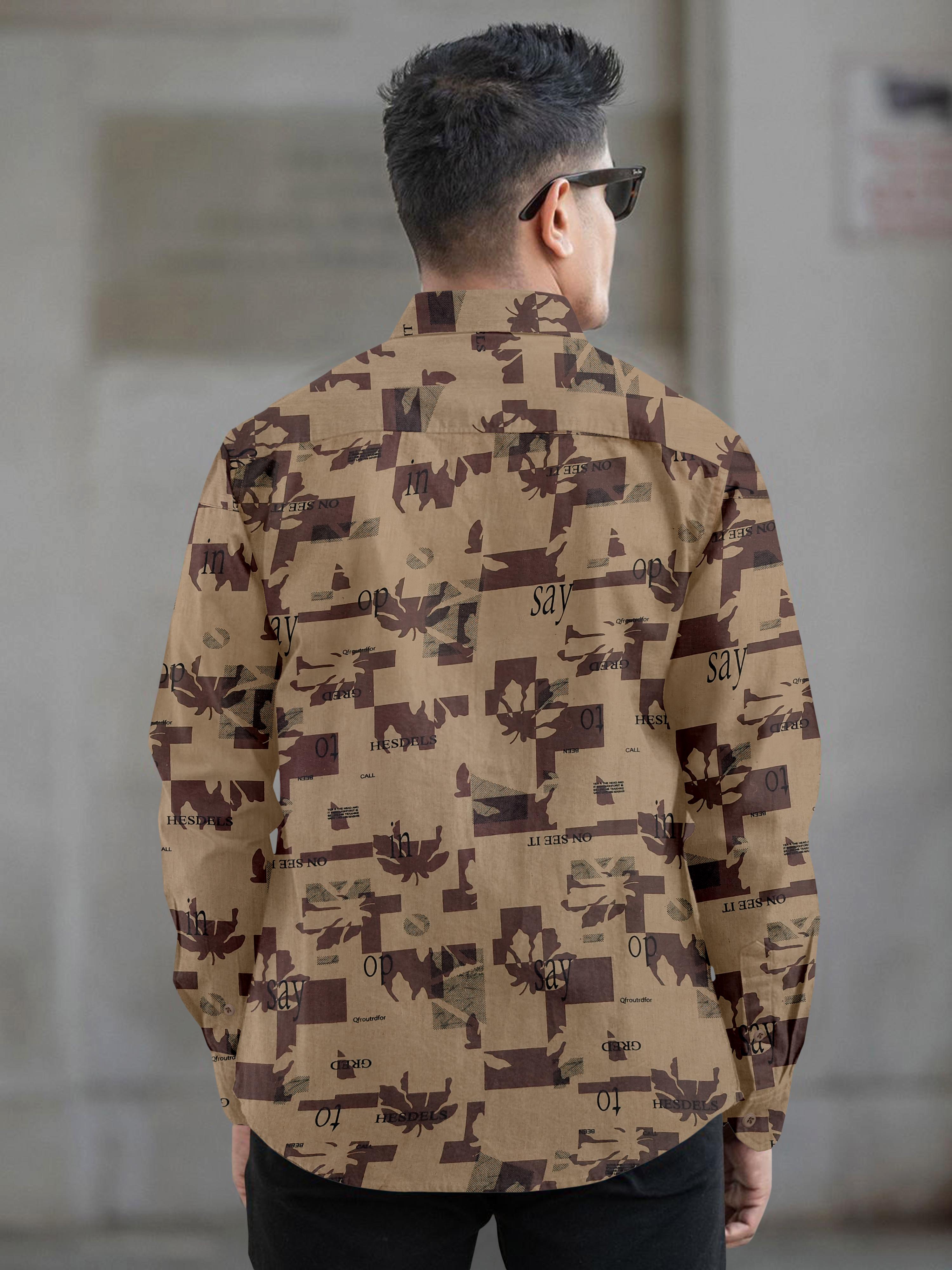 Mens printed full sleeve spread collar casual shirt Mens printed full sleeve spread collar casual shirt