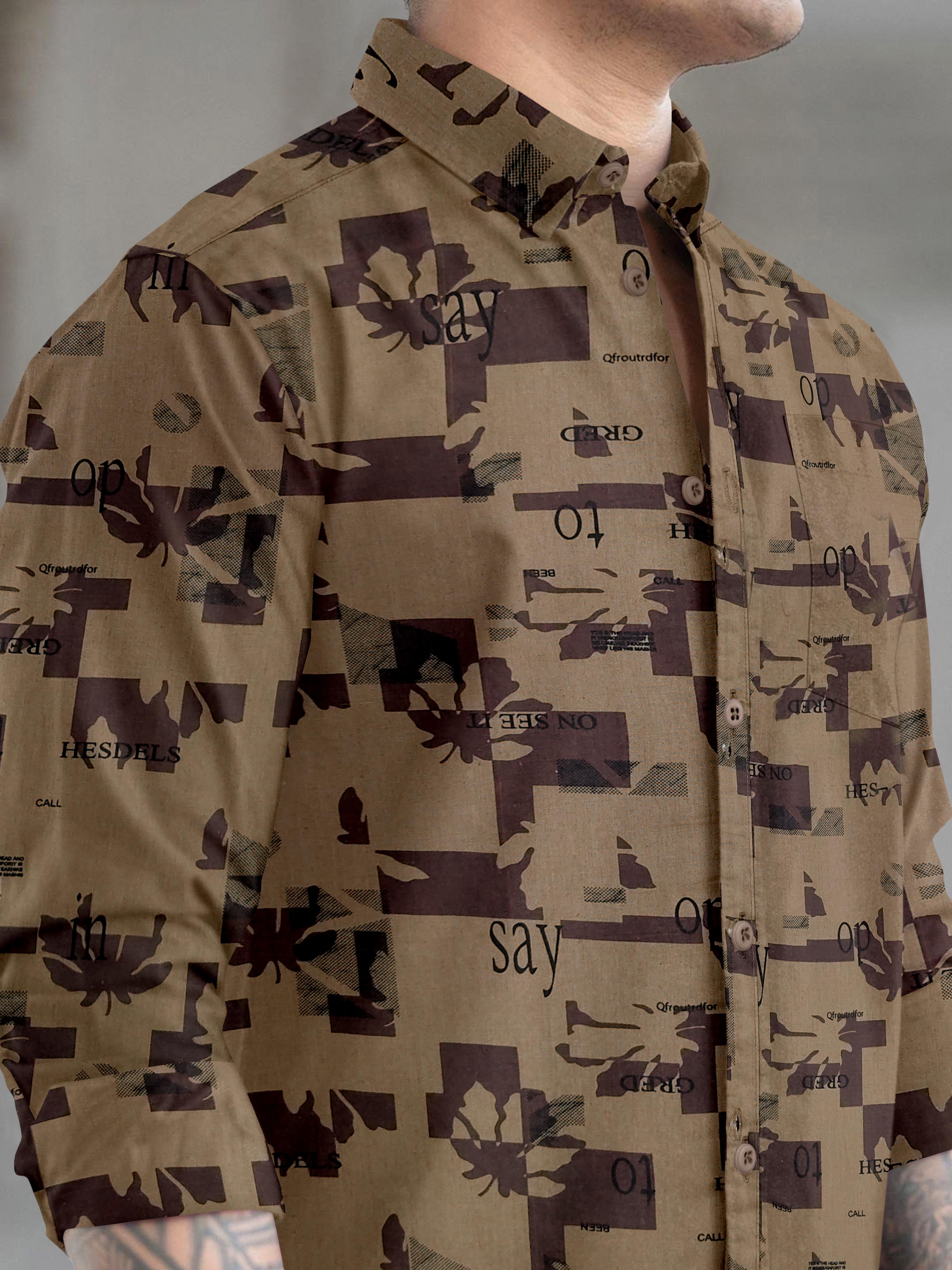Mens printed full sleeve spread collar casual shirt Mens printed full sleeve spread collar casual shirt