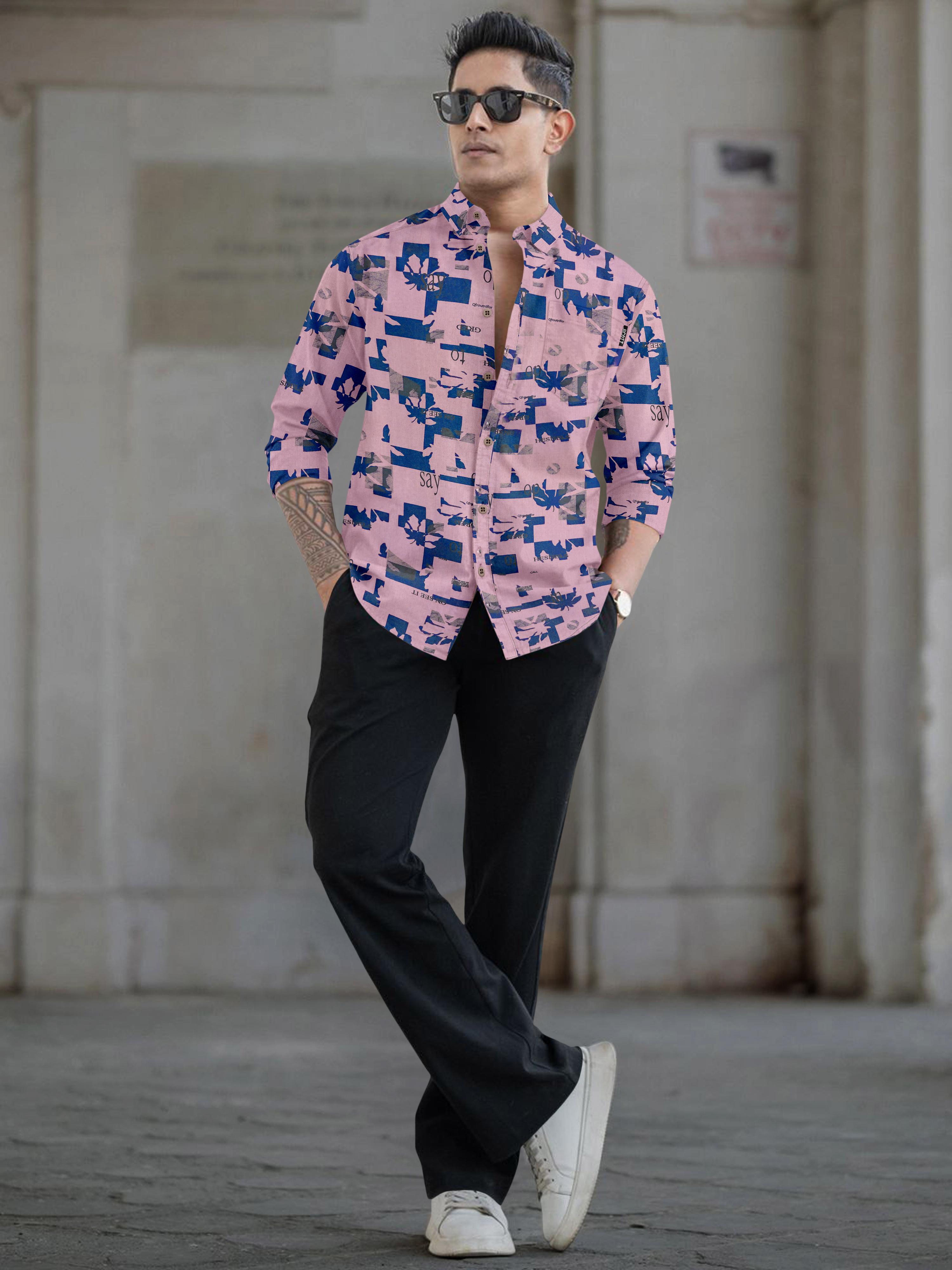 Mens printed full sleeve spread collar casual shirt Mens printed full sleeve spread collar casual shirt
