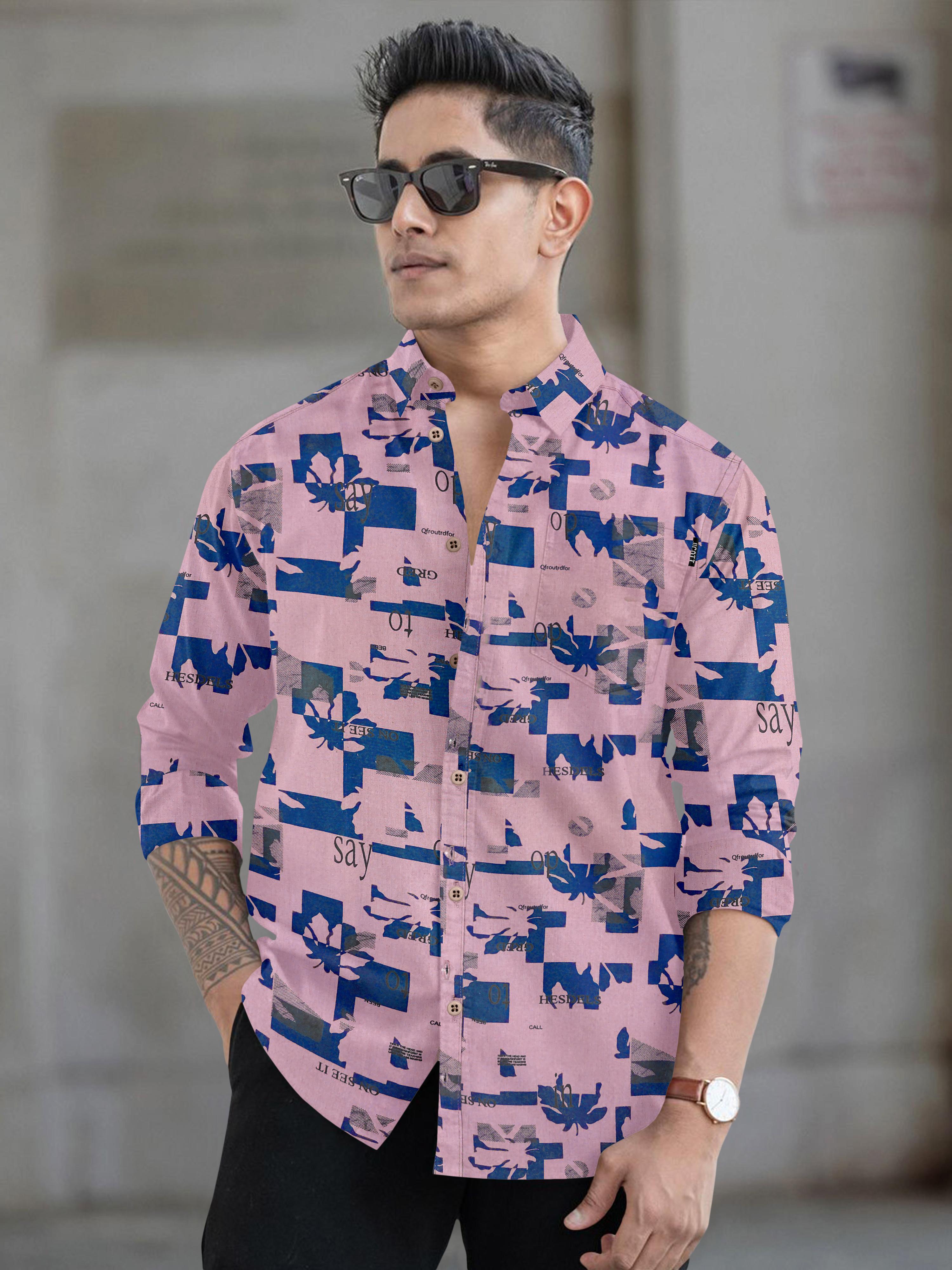 Mens printed full sleeve spread collar casual shirt Mens printed full sleeve spread collar casual shirt
