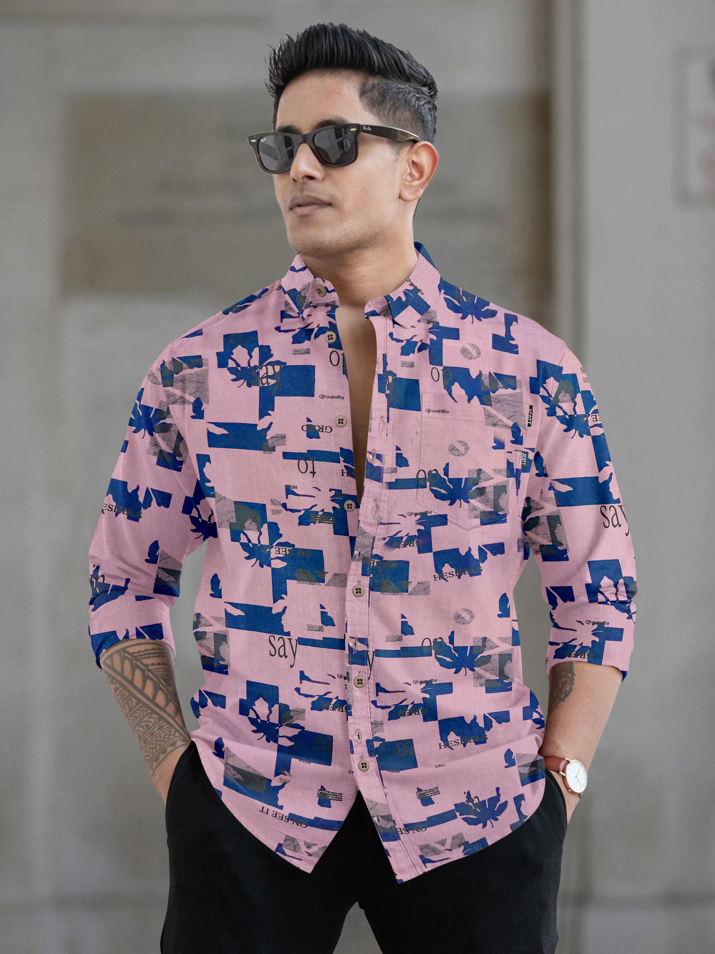 Mens printed full sleeve spread collar casual shirt Mens printed full sleeve spread collar casual shirt