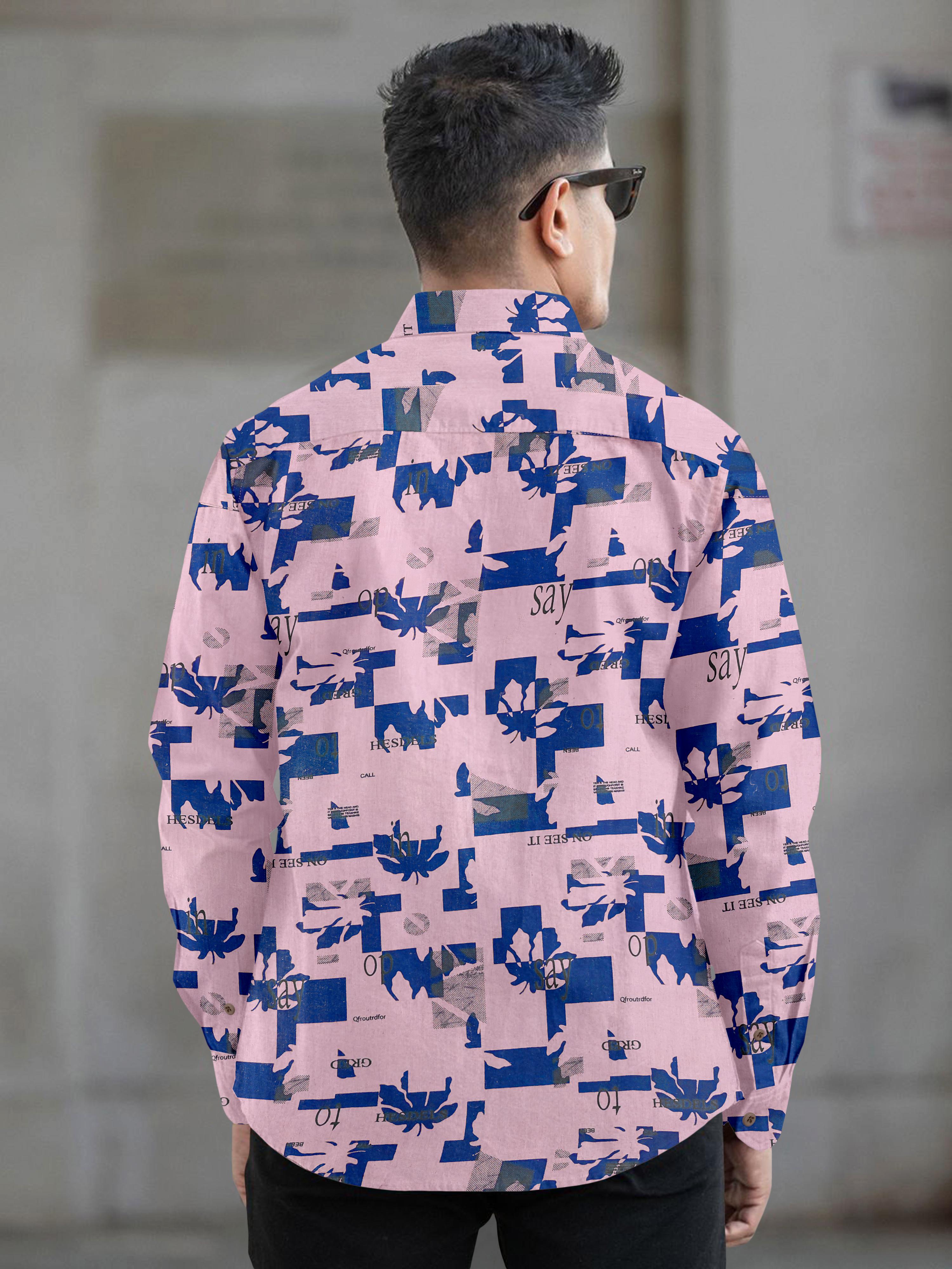 Mens printed full sleeve spread collar casual shirt Mens printed full sleeve spread collar casual shirt