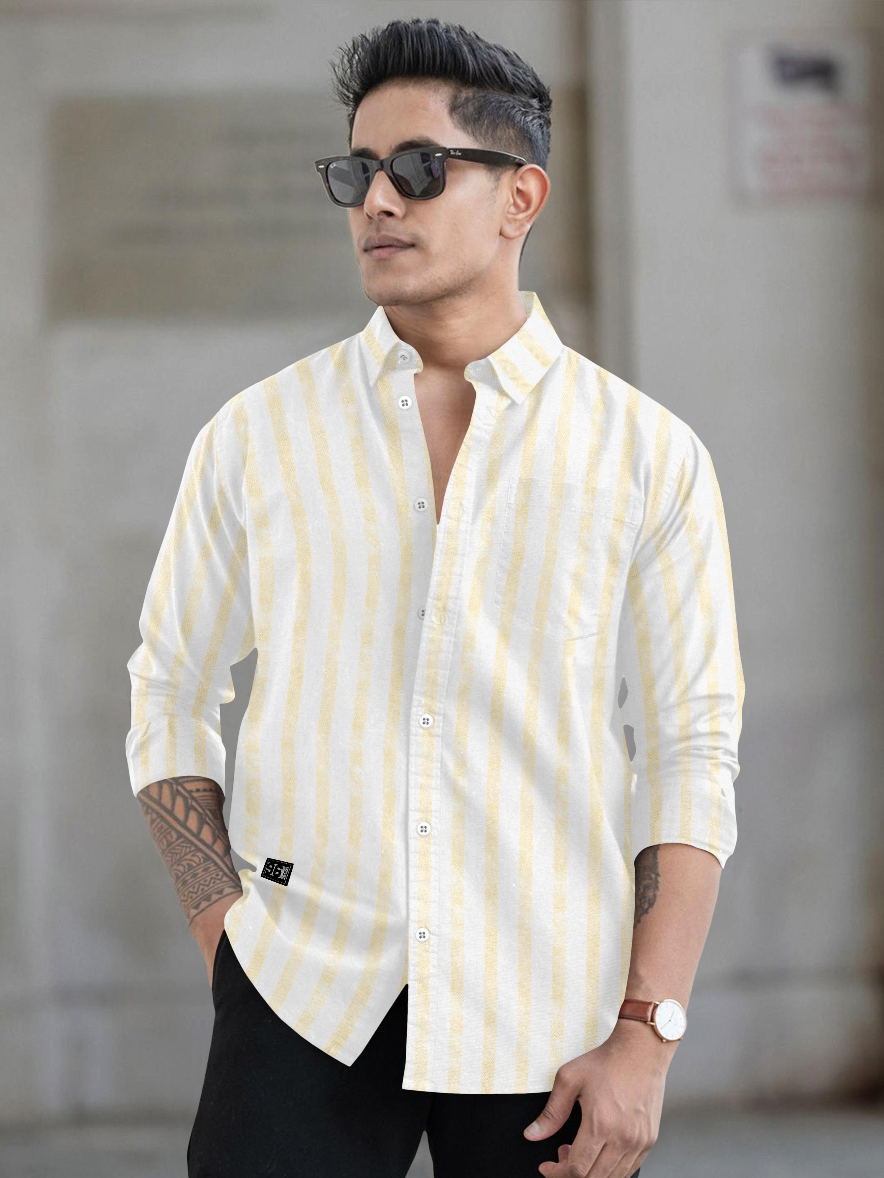 Mens vertical striped regular fit casual shirt Mens vertical striped regular fit casual shirt