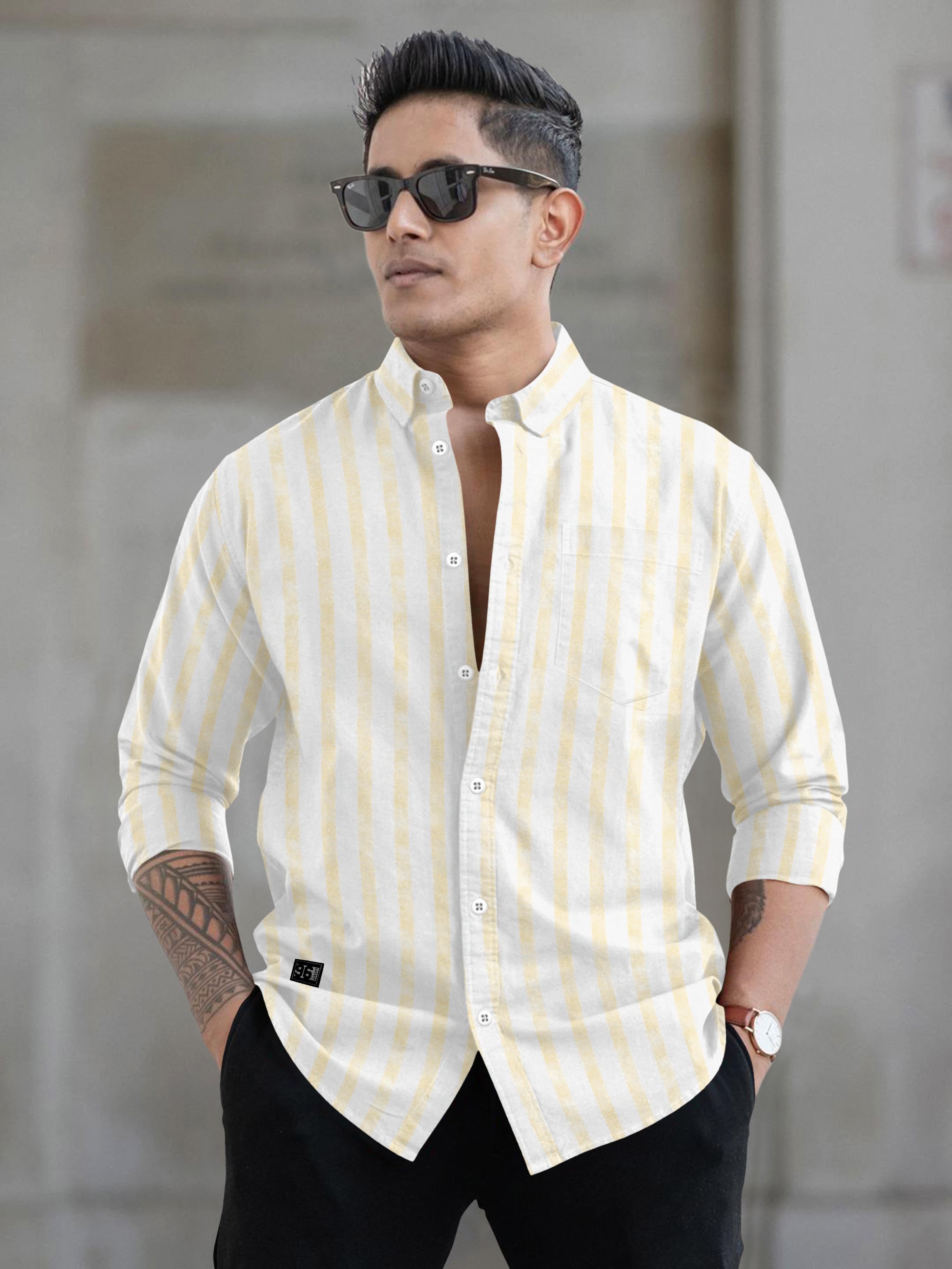 Mens vertical striped regular fit casual shirt Mens vertical striped regular fit casual shirt