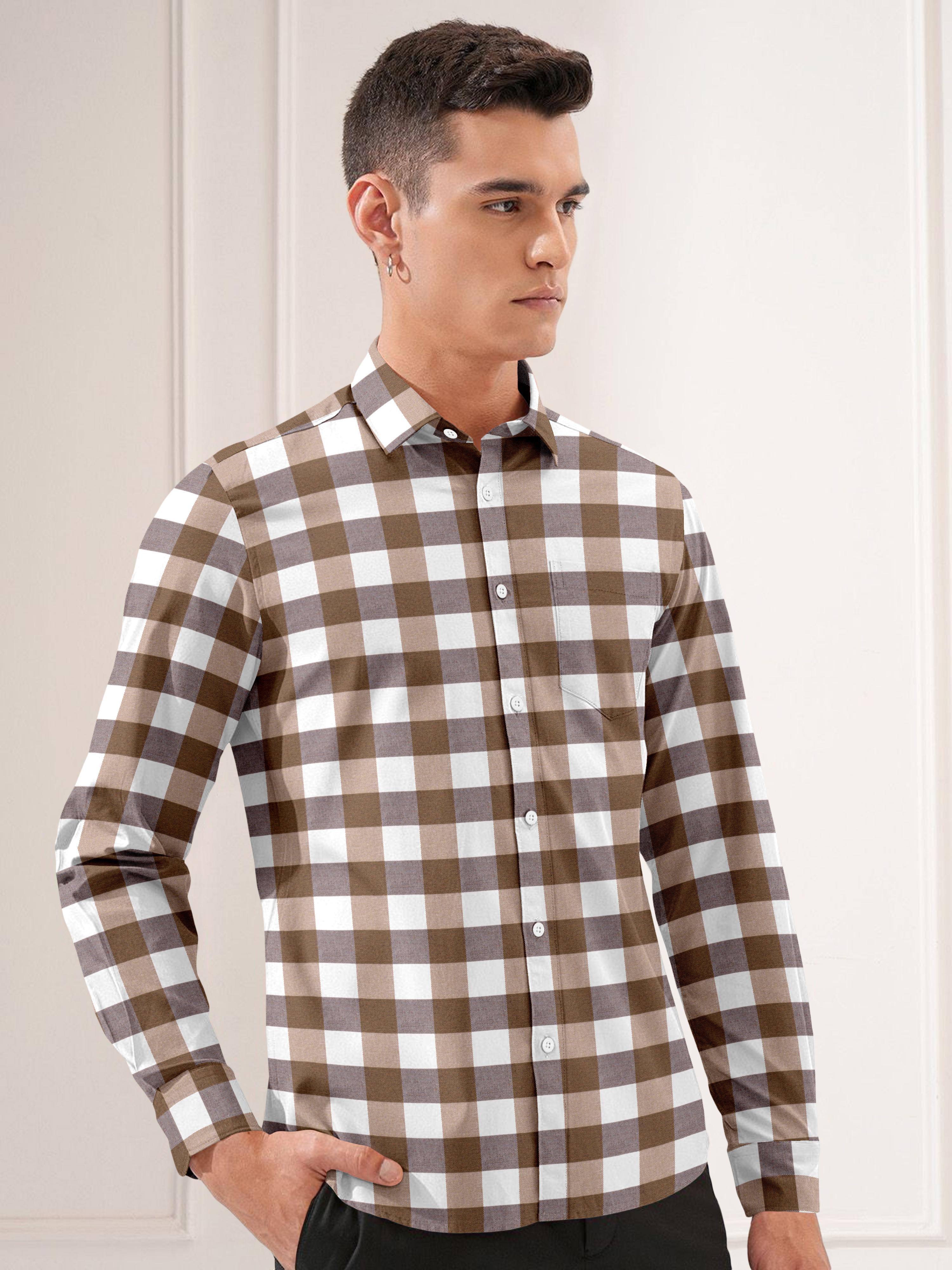 Mens Vintage Checkered Casual Shirt Mens Vintage Checkered Casual Shirt