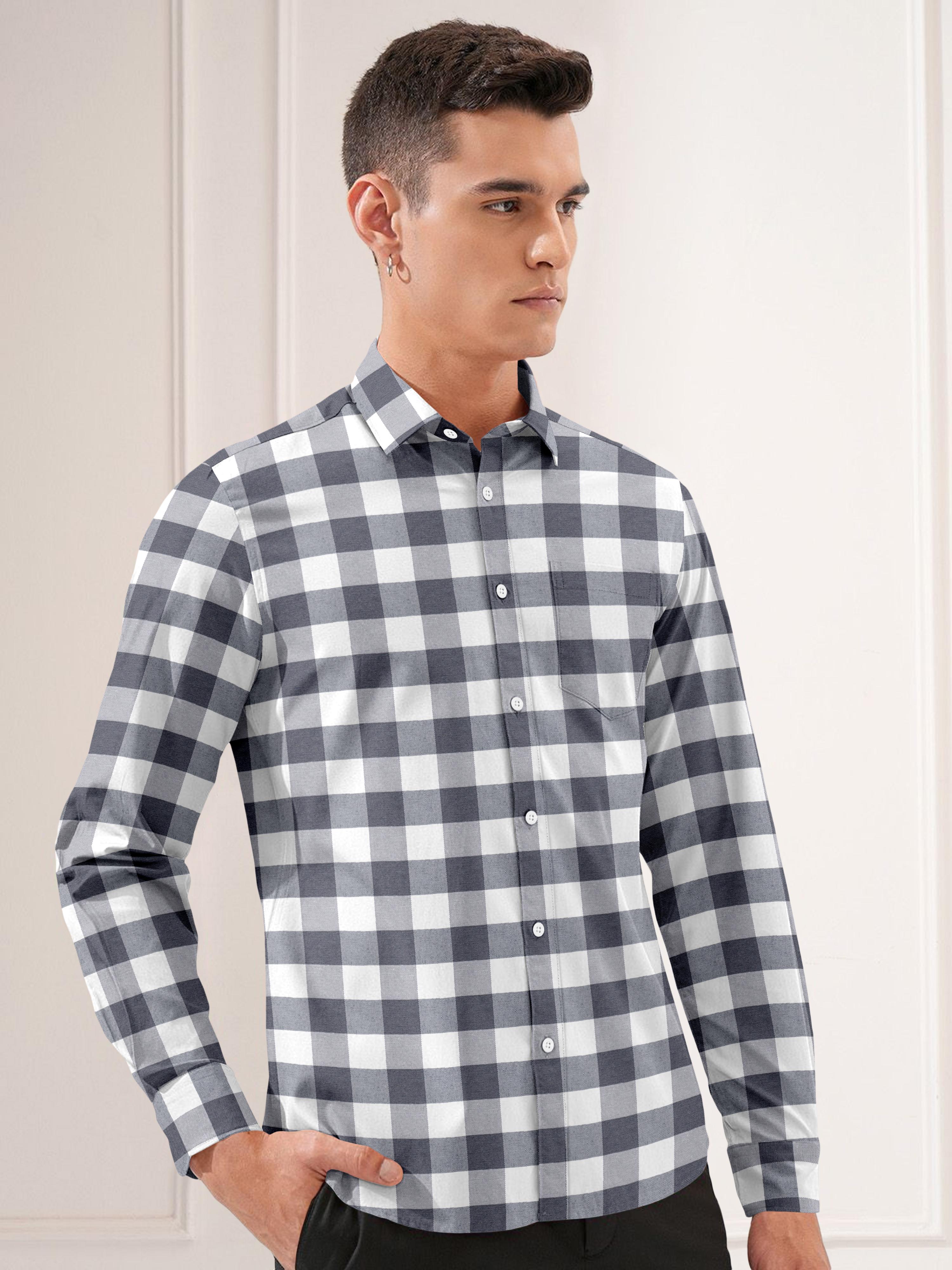 Mens Vintage Checkered Casual Shirt Mens Vintage Checkered Casual Shirt