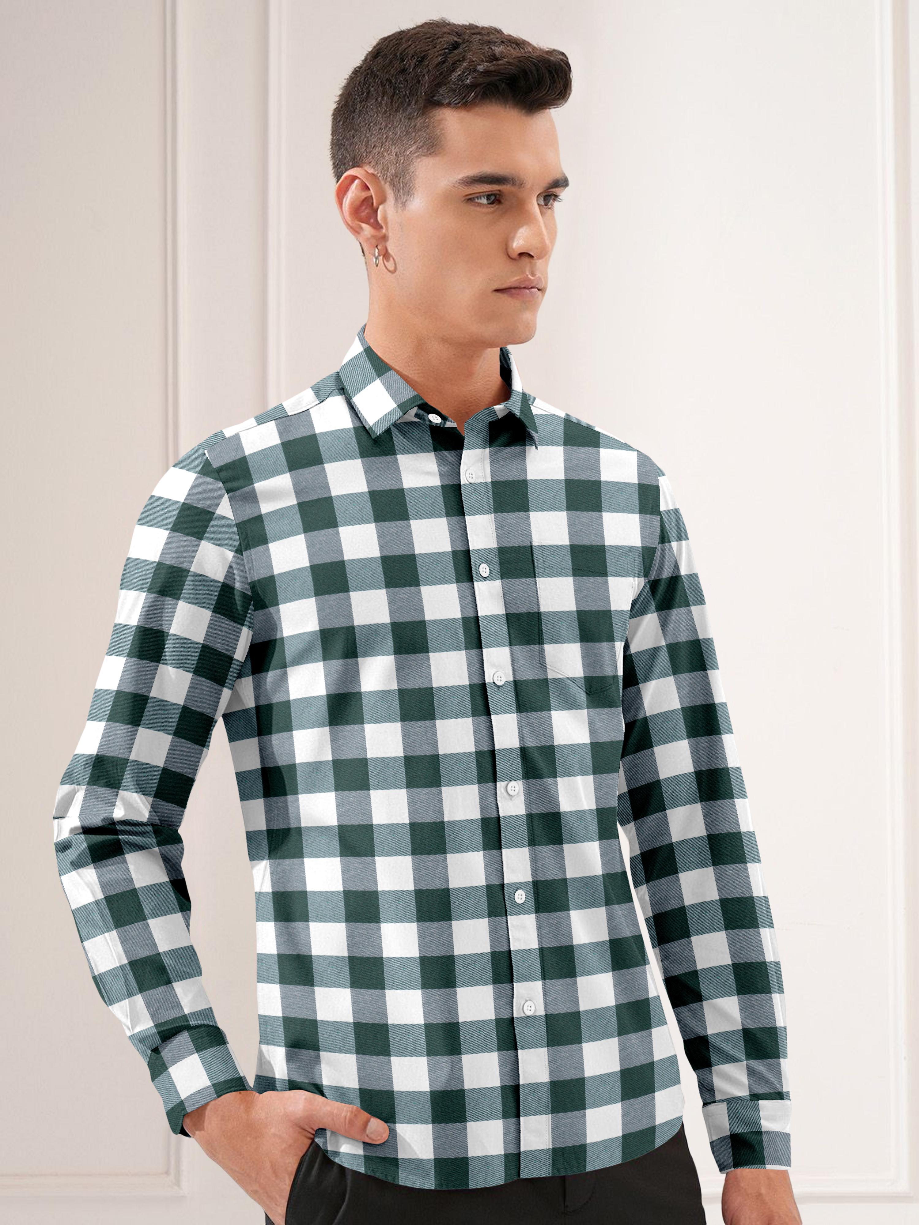 Mens Vintage Checkered Casual Shirt Mens Vintage Checkered Casual Shirt