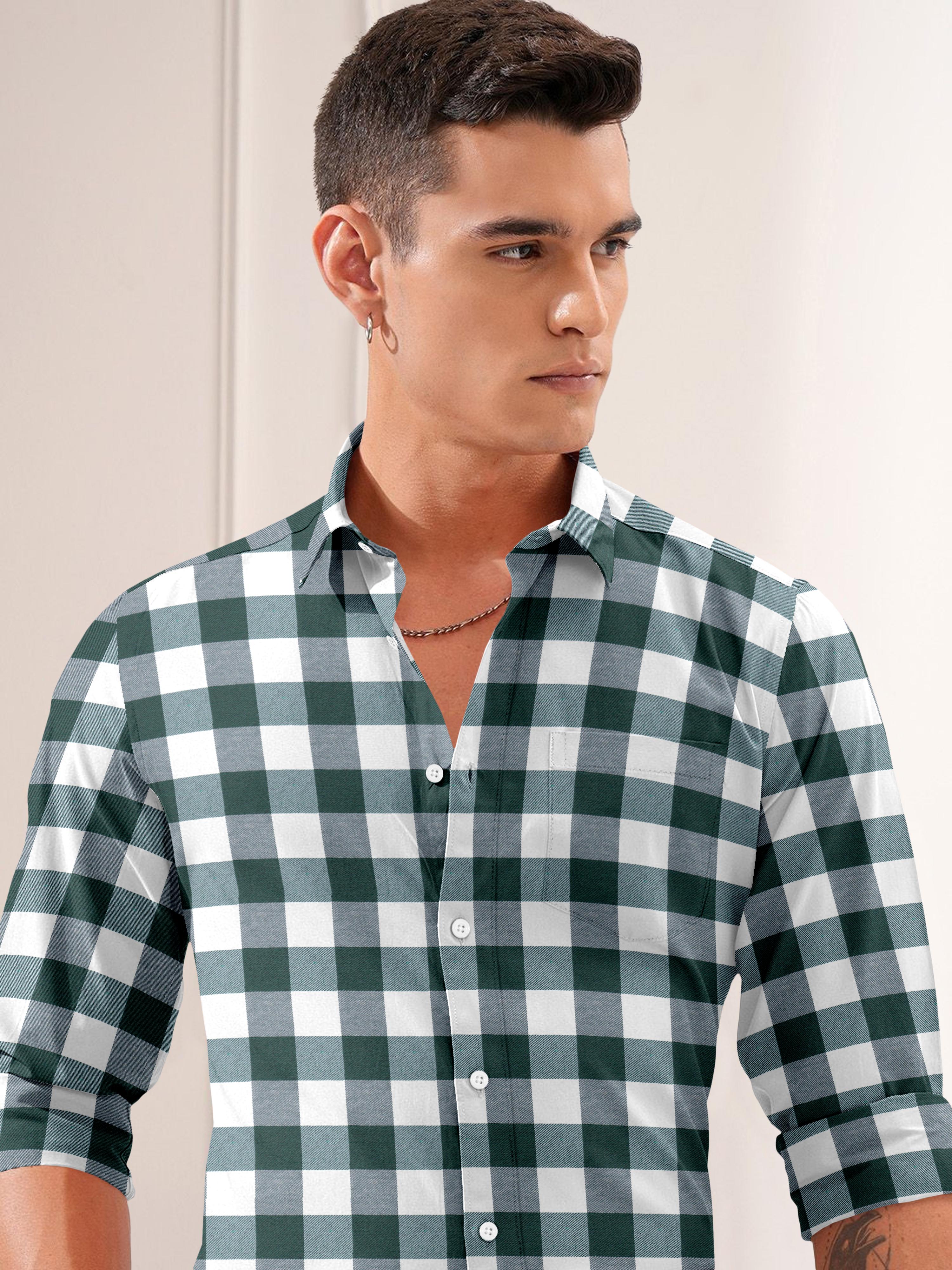 Mens Vintage Checkered Casual Shirt Mens Vintage Checkered Casual Shirt