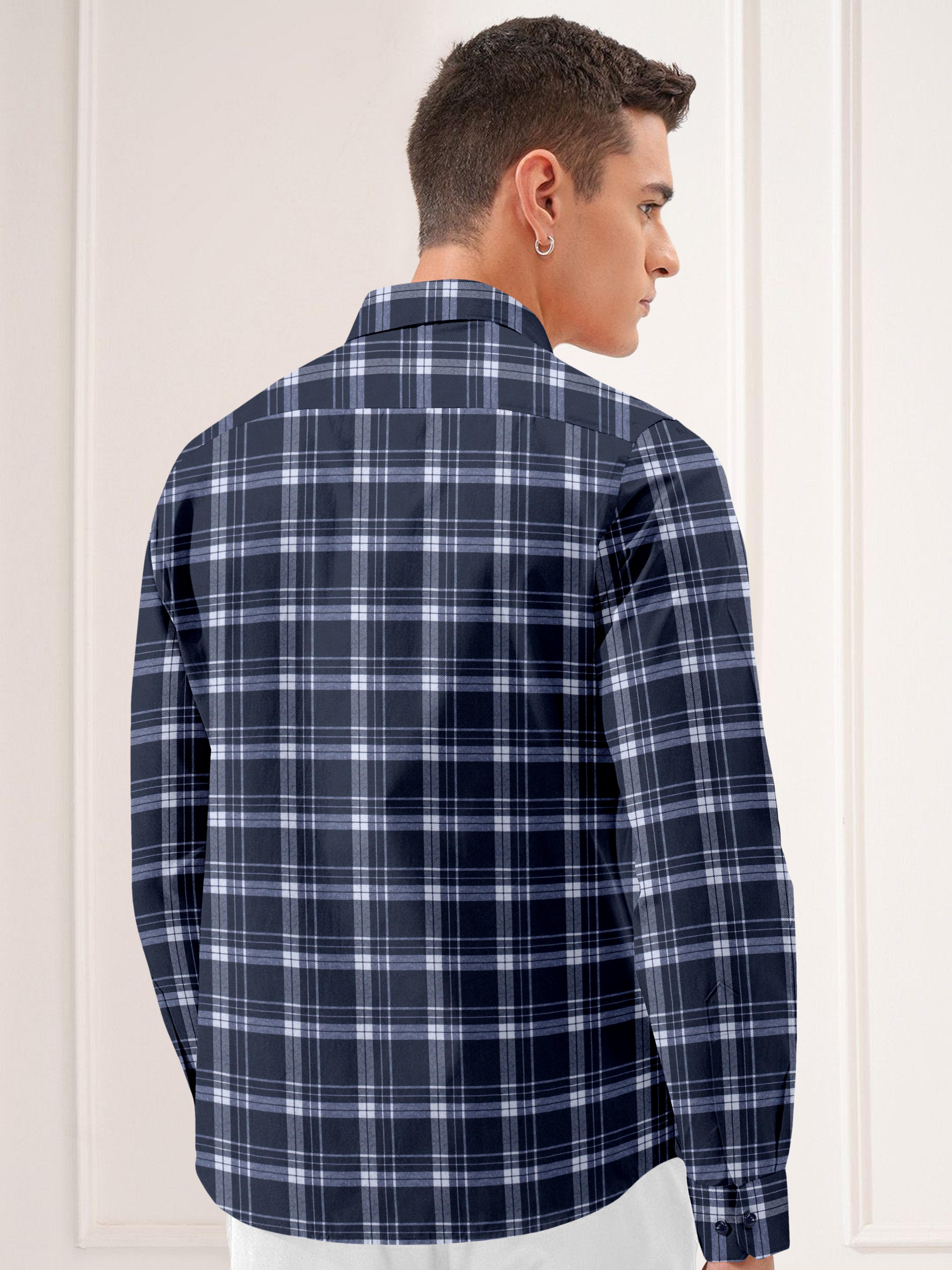 Mens Graph Checkered Casual Shirt Mens Graph Checkered Casual Shirt