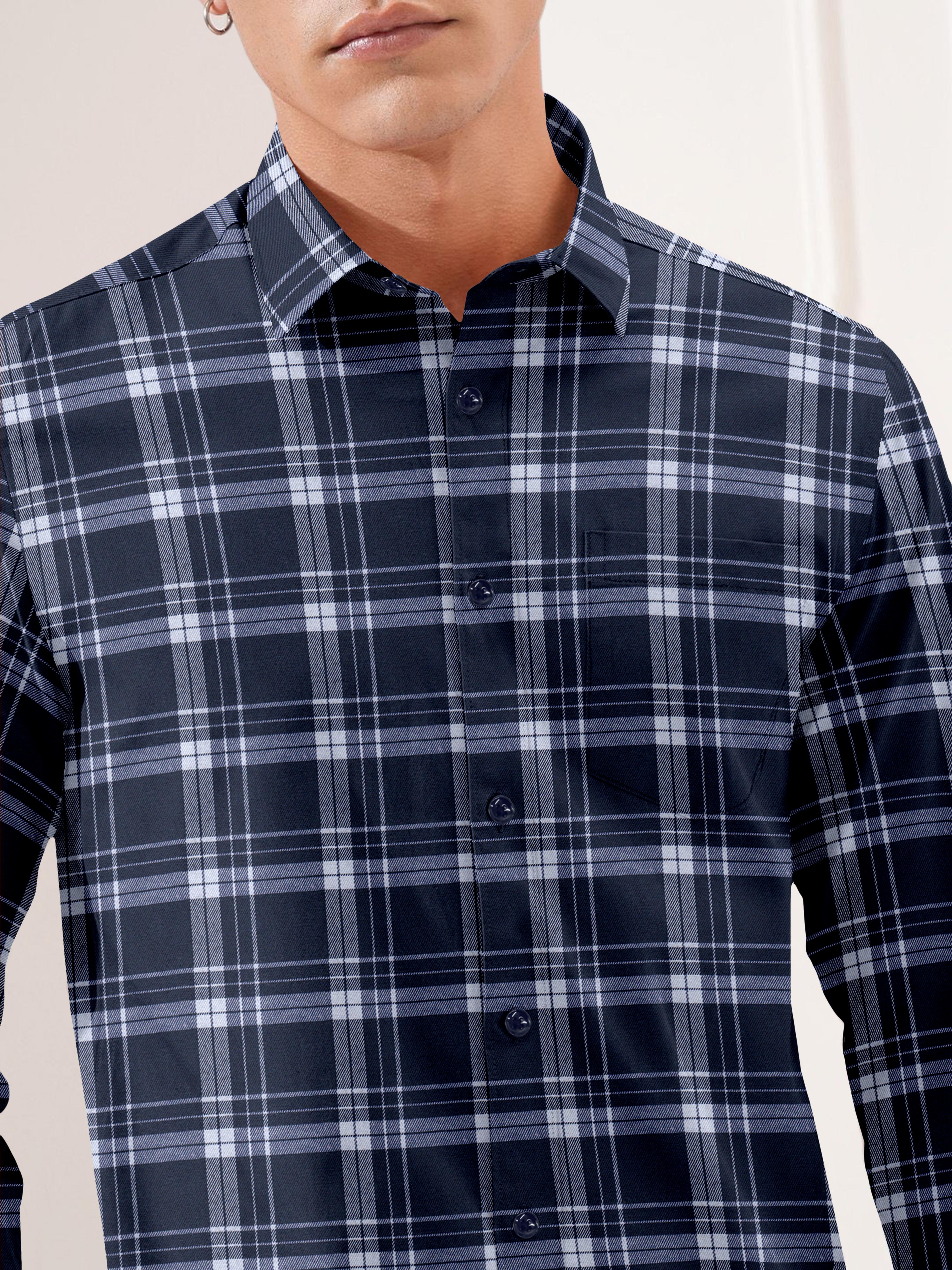 Mens Graph Checkered Casual Shirt Mens Graph Checkered Casual Shirt