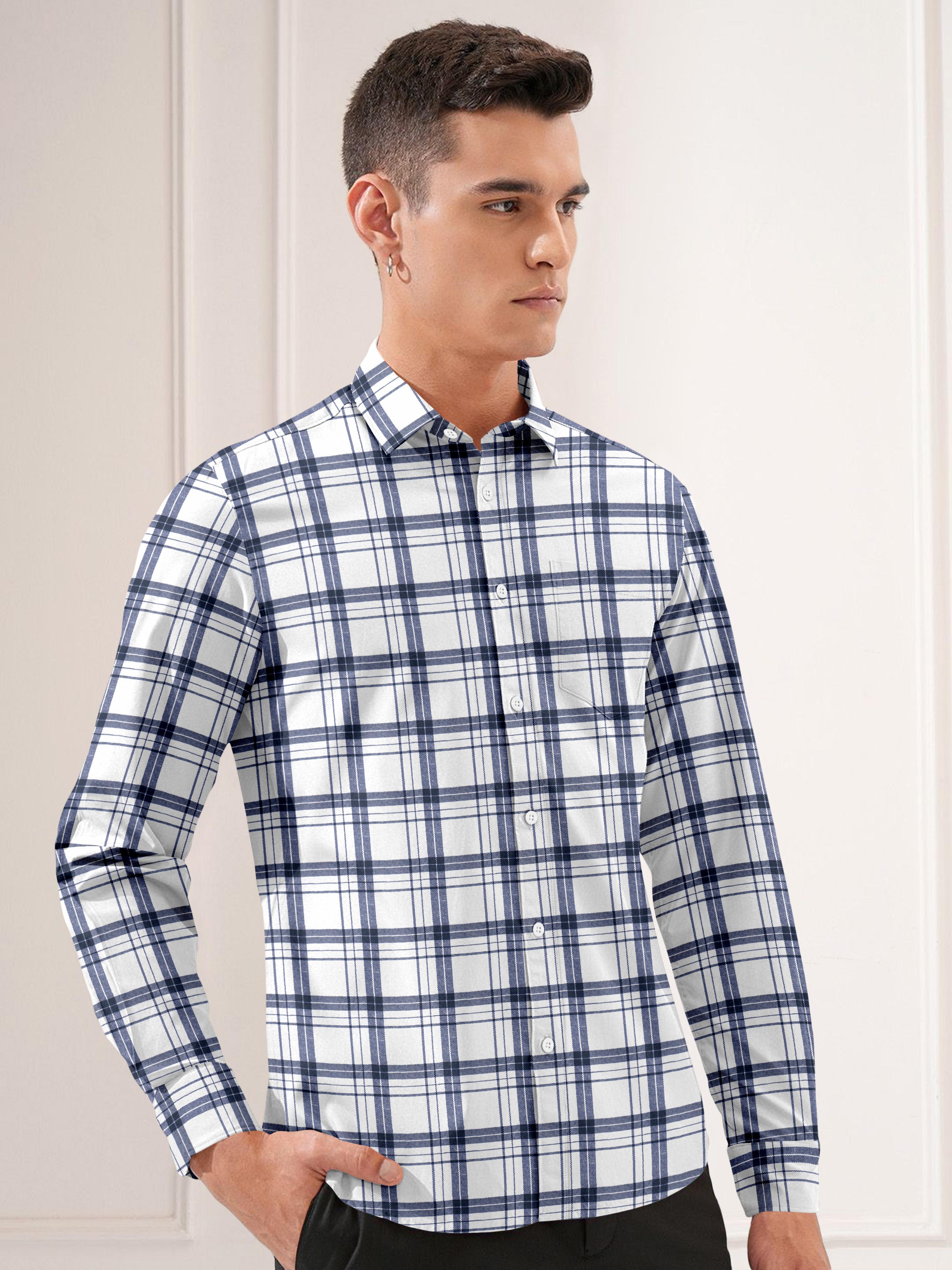 Mens Graph Checkered Casual Shirt Mens Graph Checkered Casual Shirt