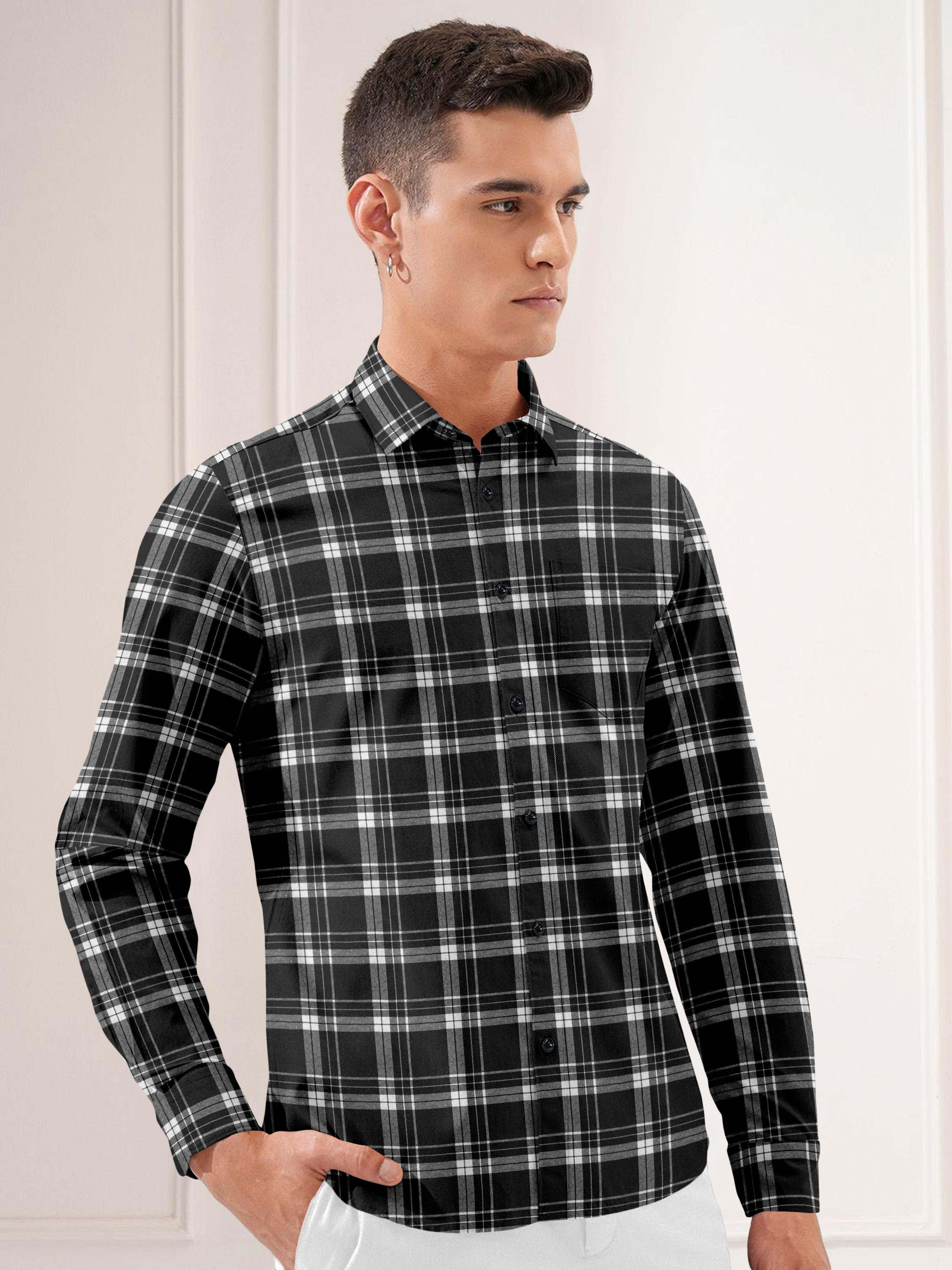 Mens Graph Checkered Casual Shirt Mens Graph Checkered Casual Shirt
