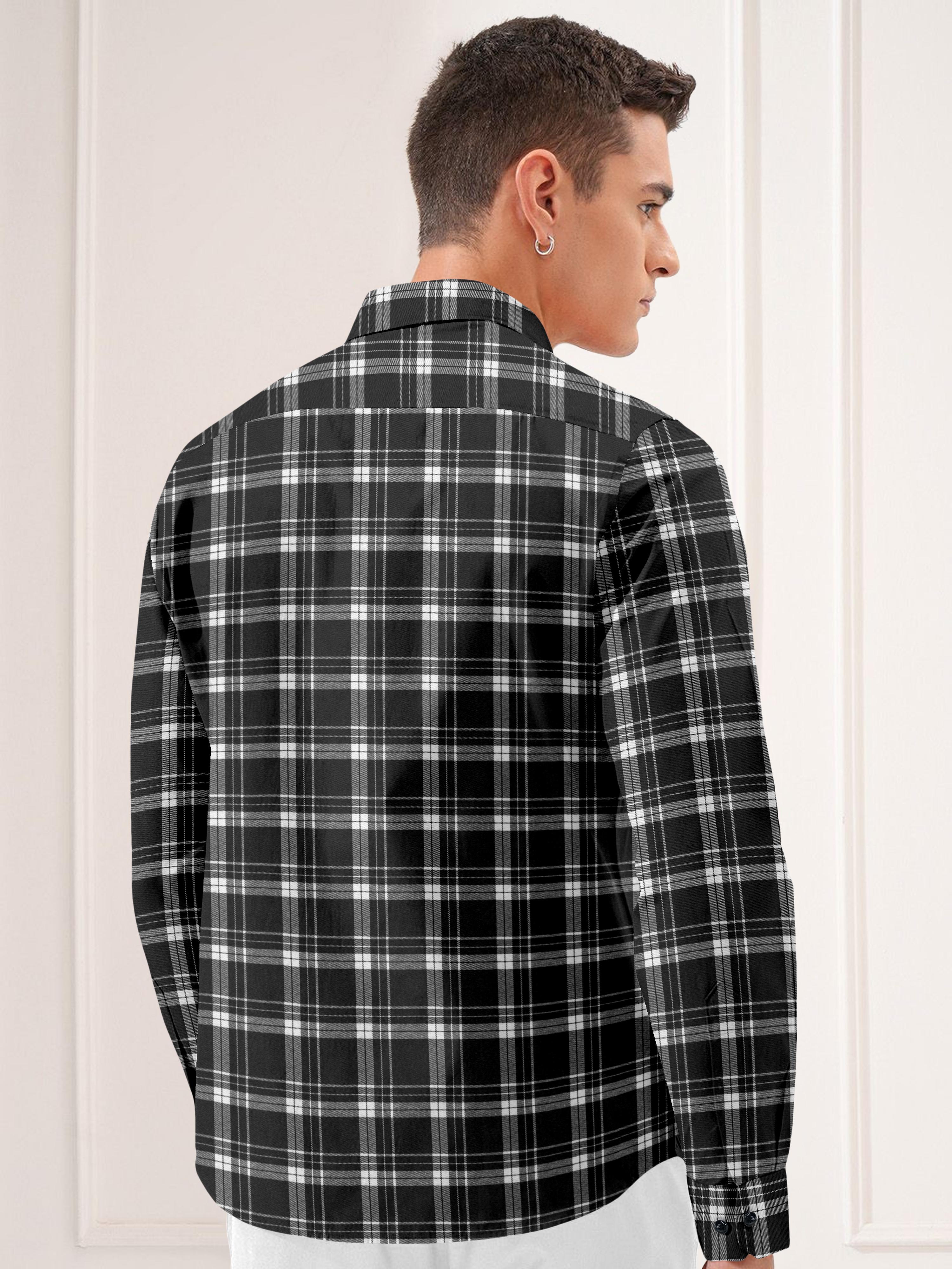 Mens Graph Checkered Casual Shirt Mens Graph Checkered Casual Shirt