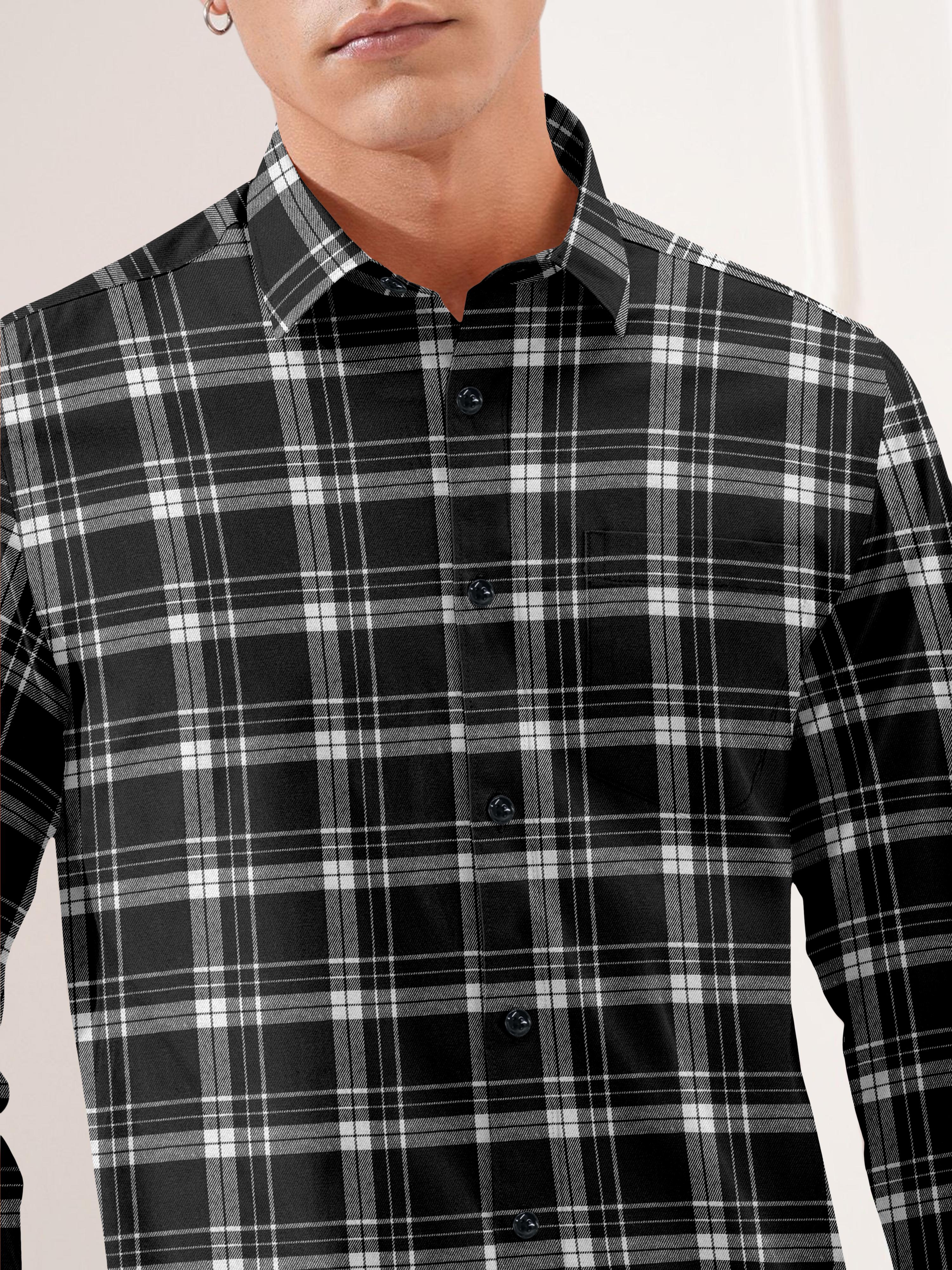 Mens Graph Checkered Casual Shirt Mens Graph Checkered Casual Shirt