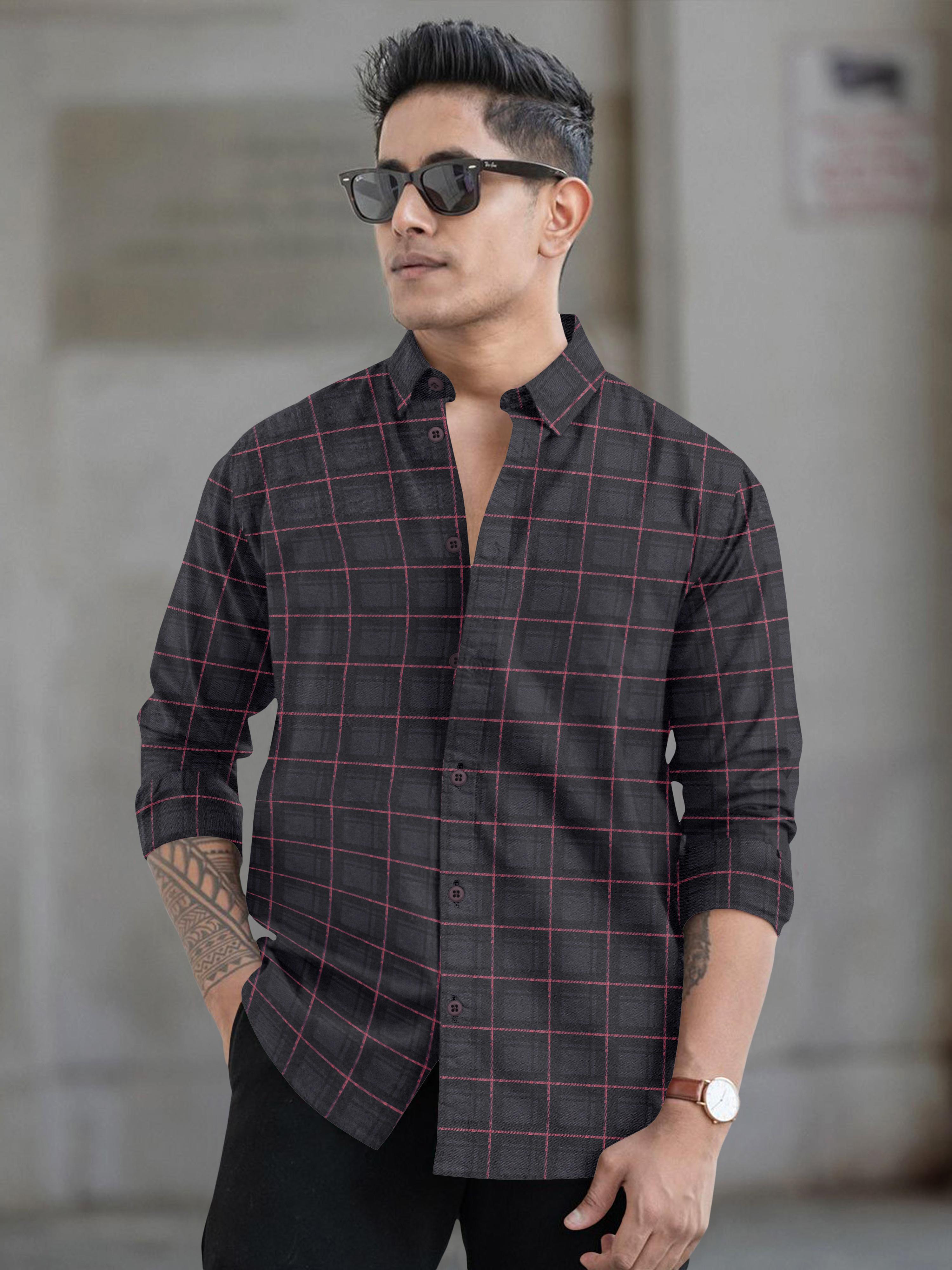 Mens Block Printed Full Sleeve Casual Shirt Mens Block Printed Full Sleeve Casual Shirt