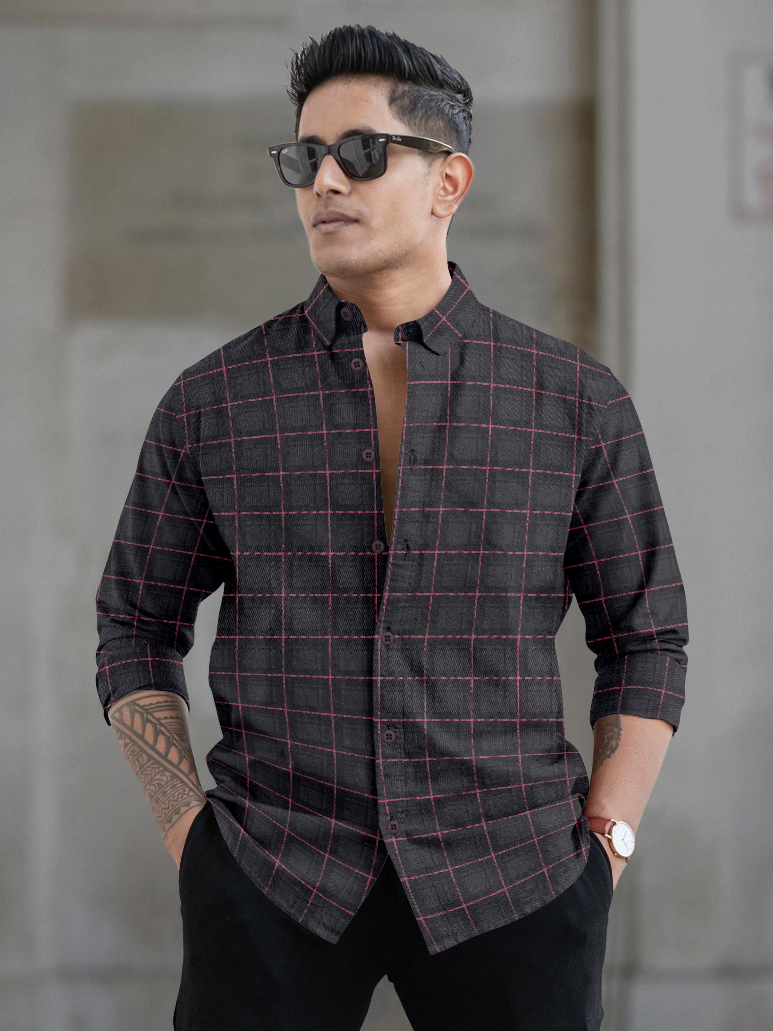 Mens Block Printed Full Sleeve Casual Shirt Mens Block Printed Full Sleeve Casual Shirt