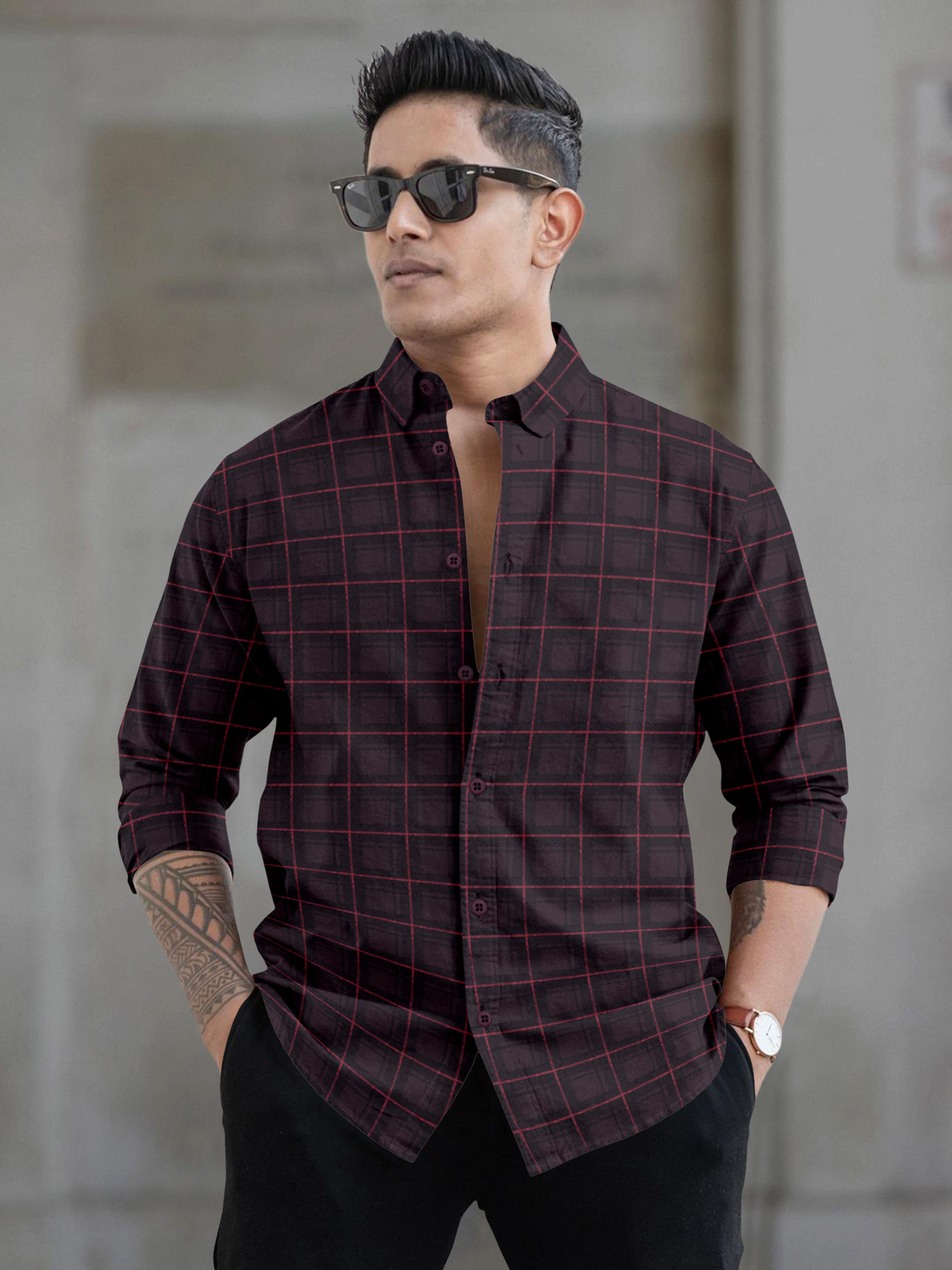Mens Block Printed Full Sleeve Casual Shirt Mens Block Printed Full Sleeve Casual Shirt