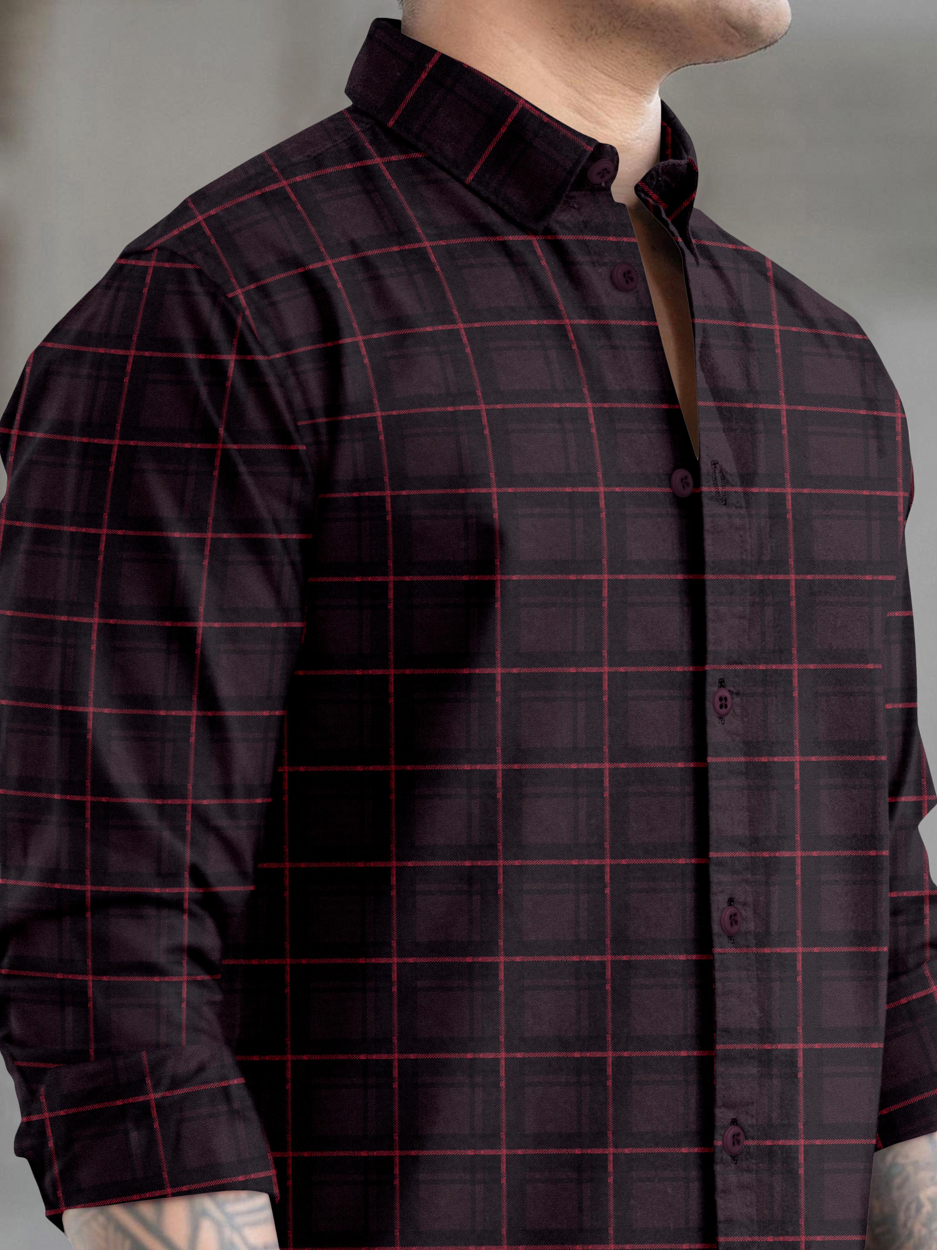 Mens Block Printed Full Sleeve Casual Shirt Mens Block Printed Full Sleeve Casual Shirt