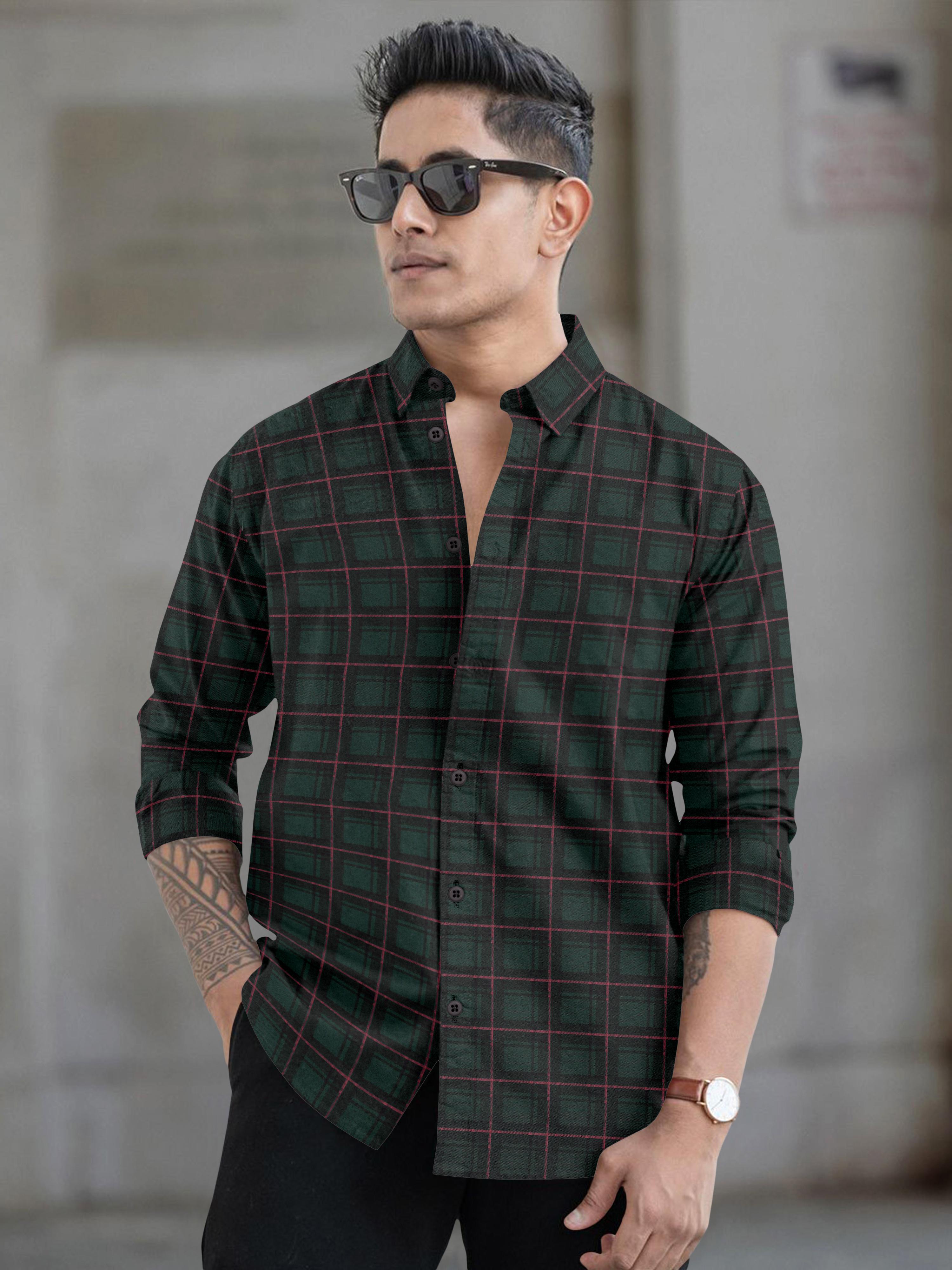 Mens Block Printed Full Sleeve Casual Shirt Mens Block Printed Full Sleeve Casual Shirt
