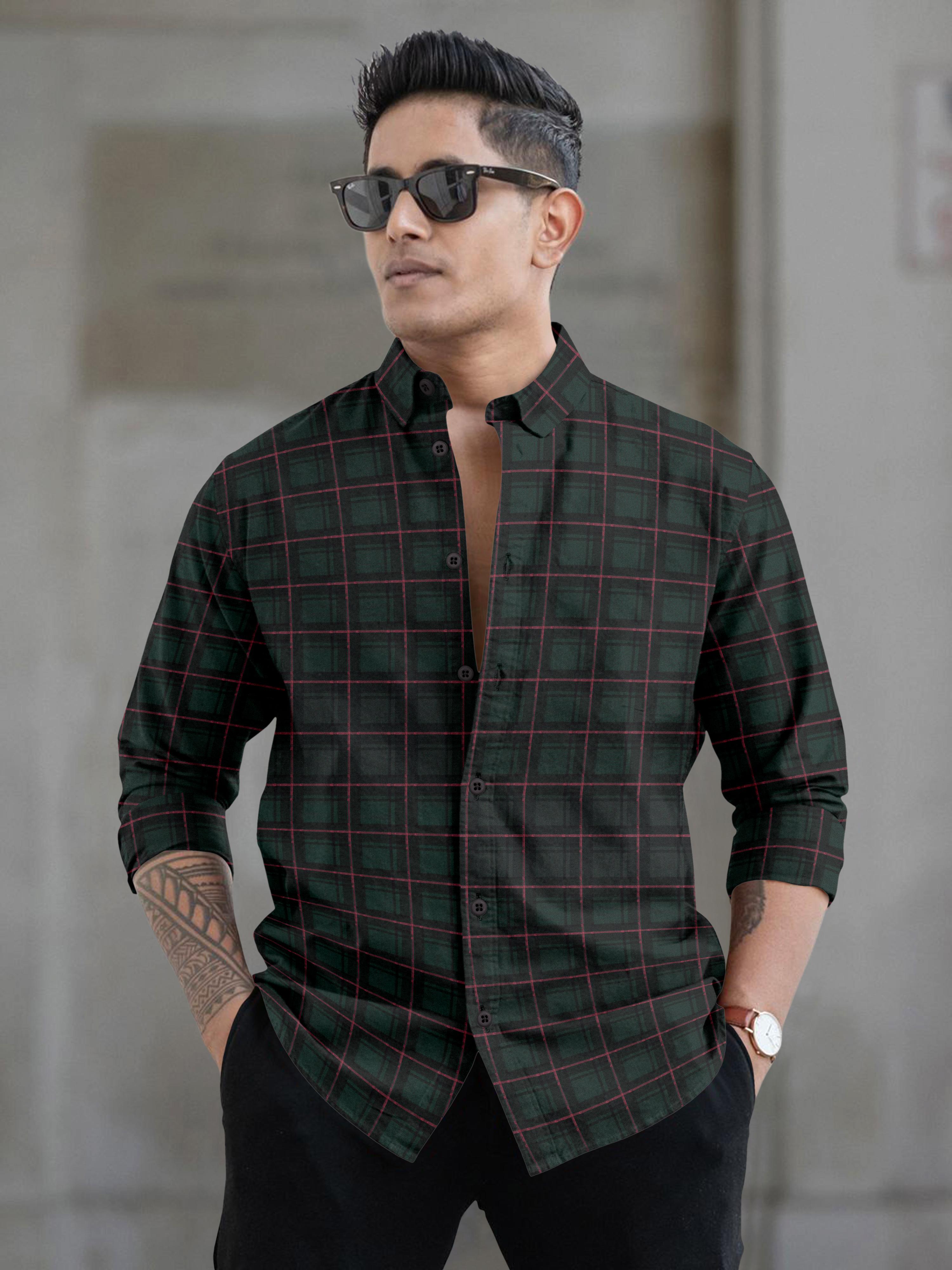 Mens Block Printed Full Sleeve Casual Shirt Mens Block Printed Full Sleeve Casual Shirt