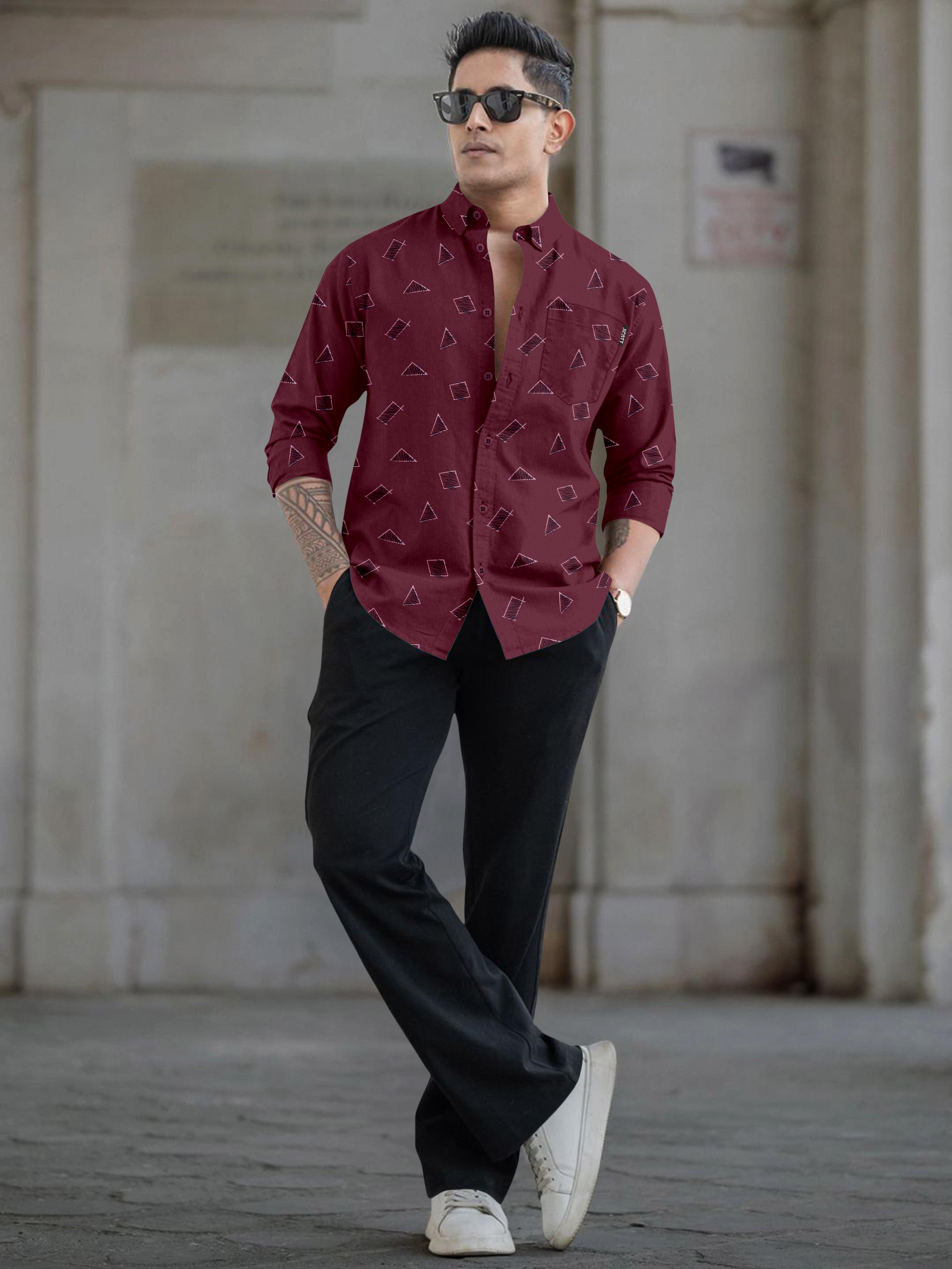Mens Printed Casual Shirt Mens Printed Casual Shirt