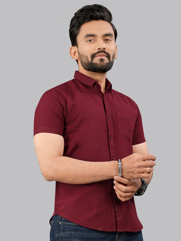 Mens Half Sleeve Cotton Casual Shirt