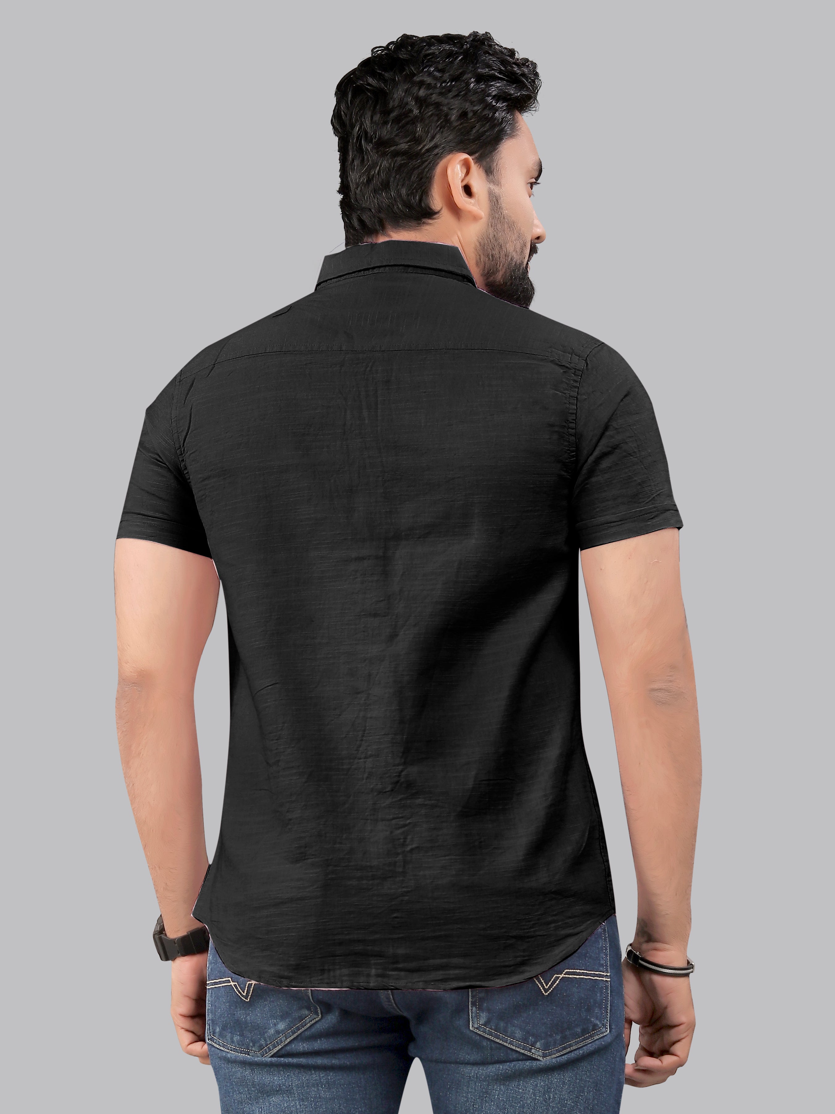Mens Half Sleeve Cotton Casual Shirt
