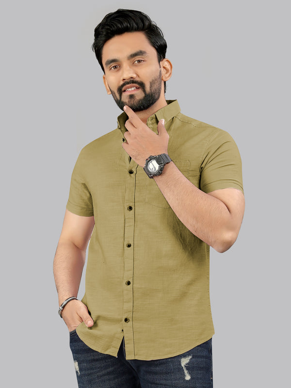 Mens Half Sleeve Cotton Casual Shirt