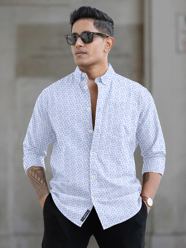 mens casual floral printed shirt