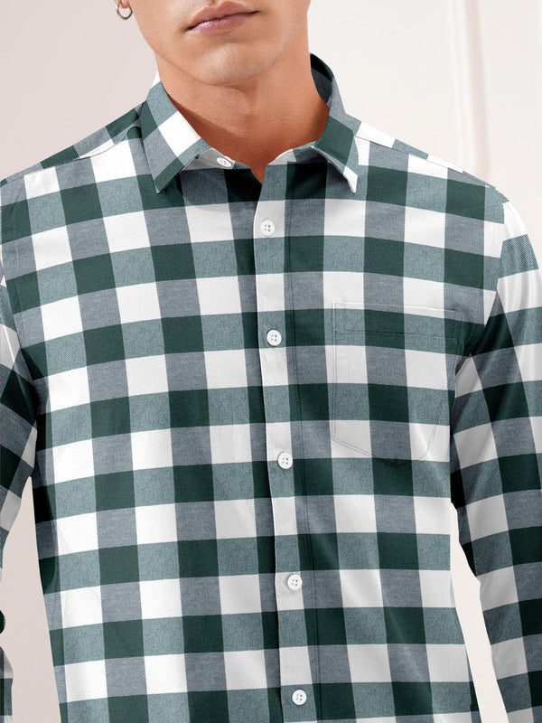 Mens Vintage Checkered Casual Shirt