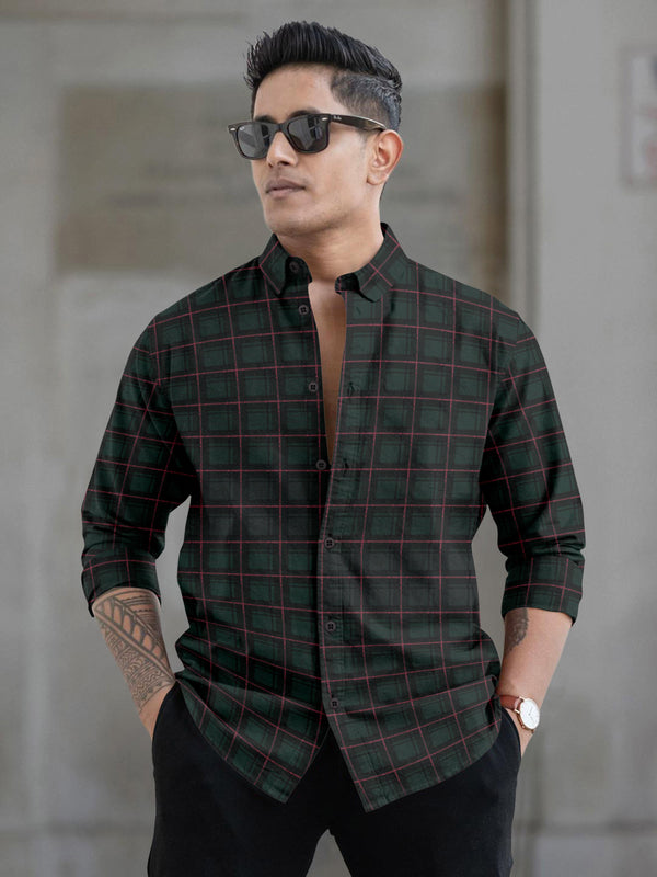 Mens Block Printed Full Sleeve Casual Shirt